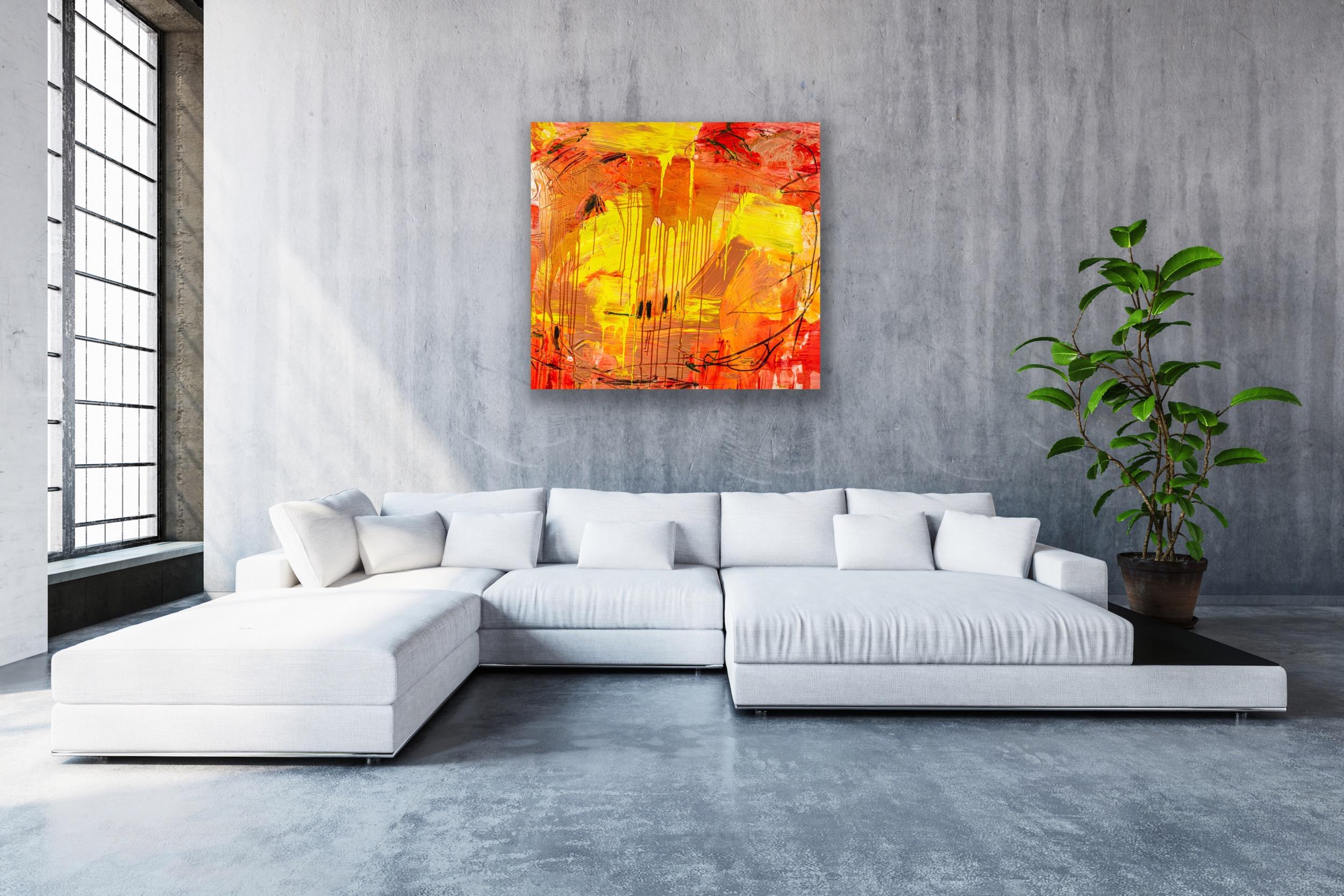 Temple Ruins - Abstract Expressionist Painting by Francine Tint