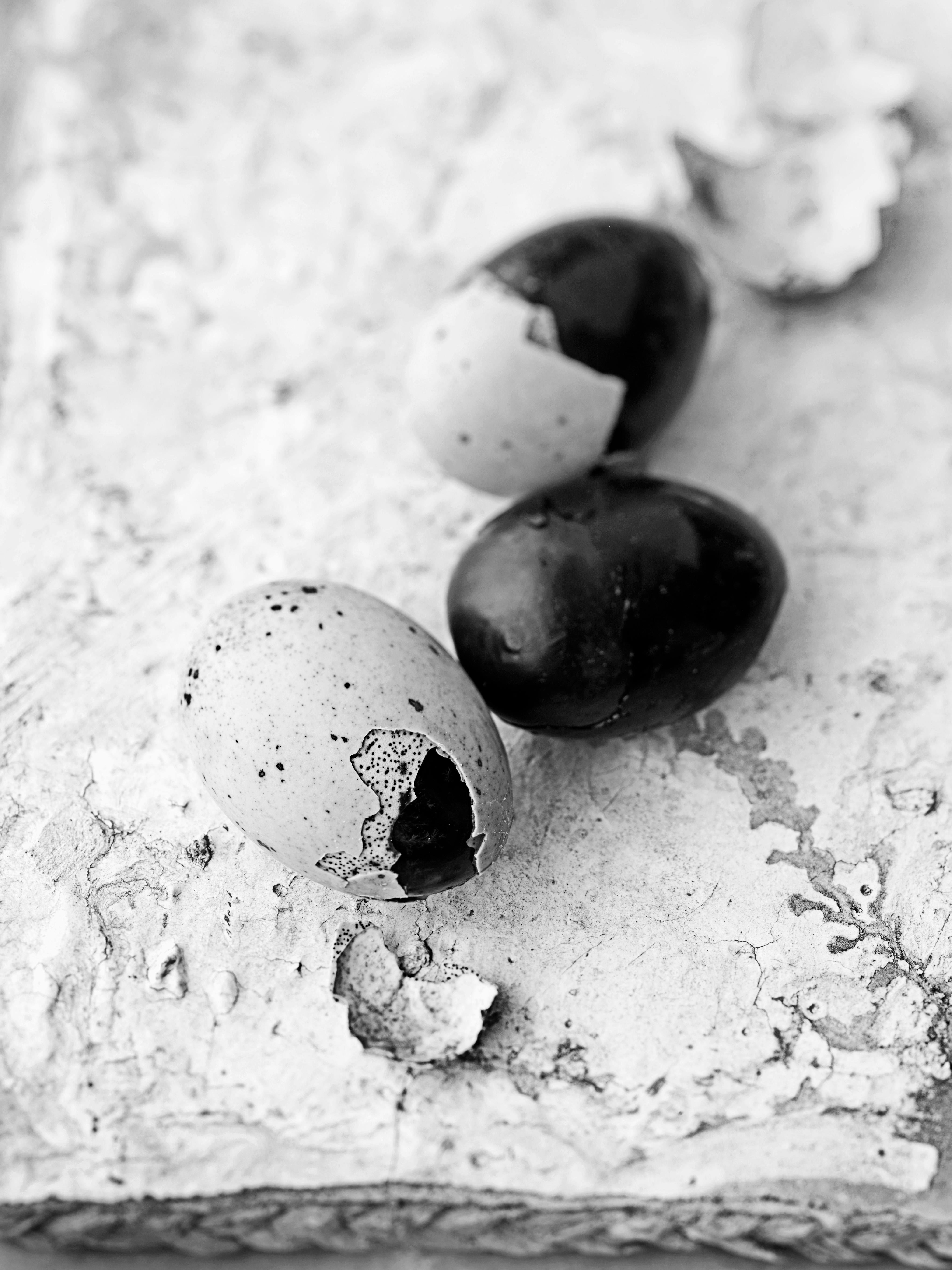 "Century Eggs", Contemporary Digital Silver Print, Black and White Photograph
