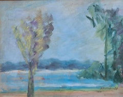 Impressionist Lakeside River Scene