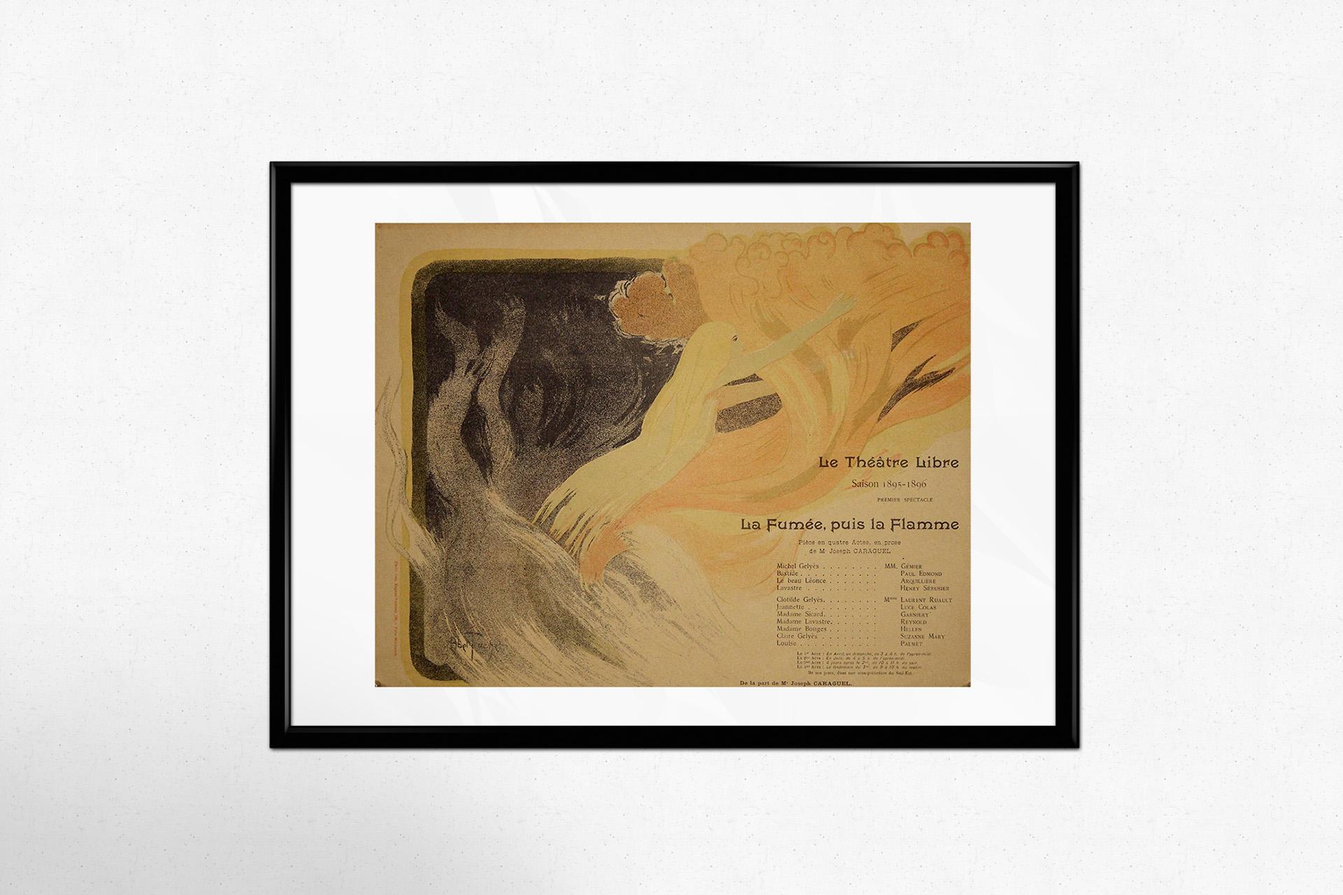 Questo programma illustrato originale del 1895, creato da Abel Truchet per La Fumée, puis la Flamme, un'opera di Joseph Caraguel, è una testimonianza dello spirito radicale di Le Théâtre Libre, l'innovativo esperimento teatrale fondato da André