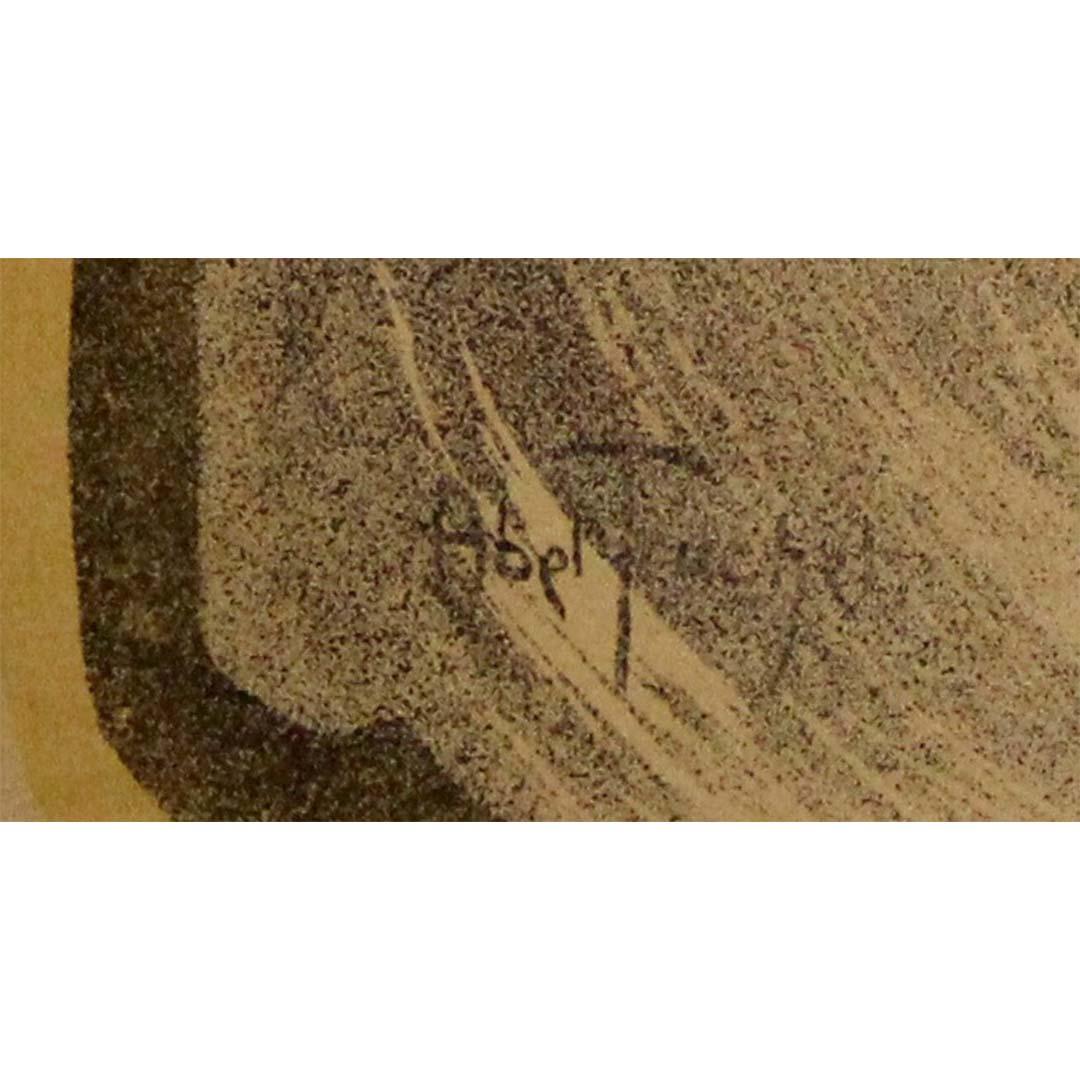 Programma illustrato originale del 1895 di Abel Truchet per La Fumée, puis la Flamme in vendita 1
