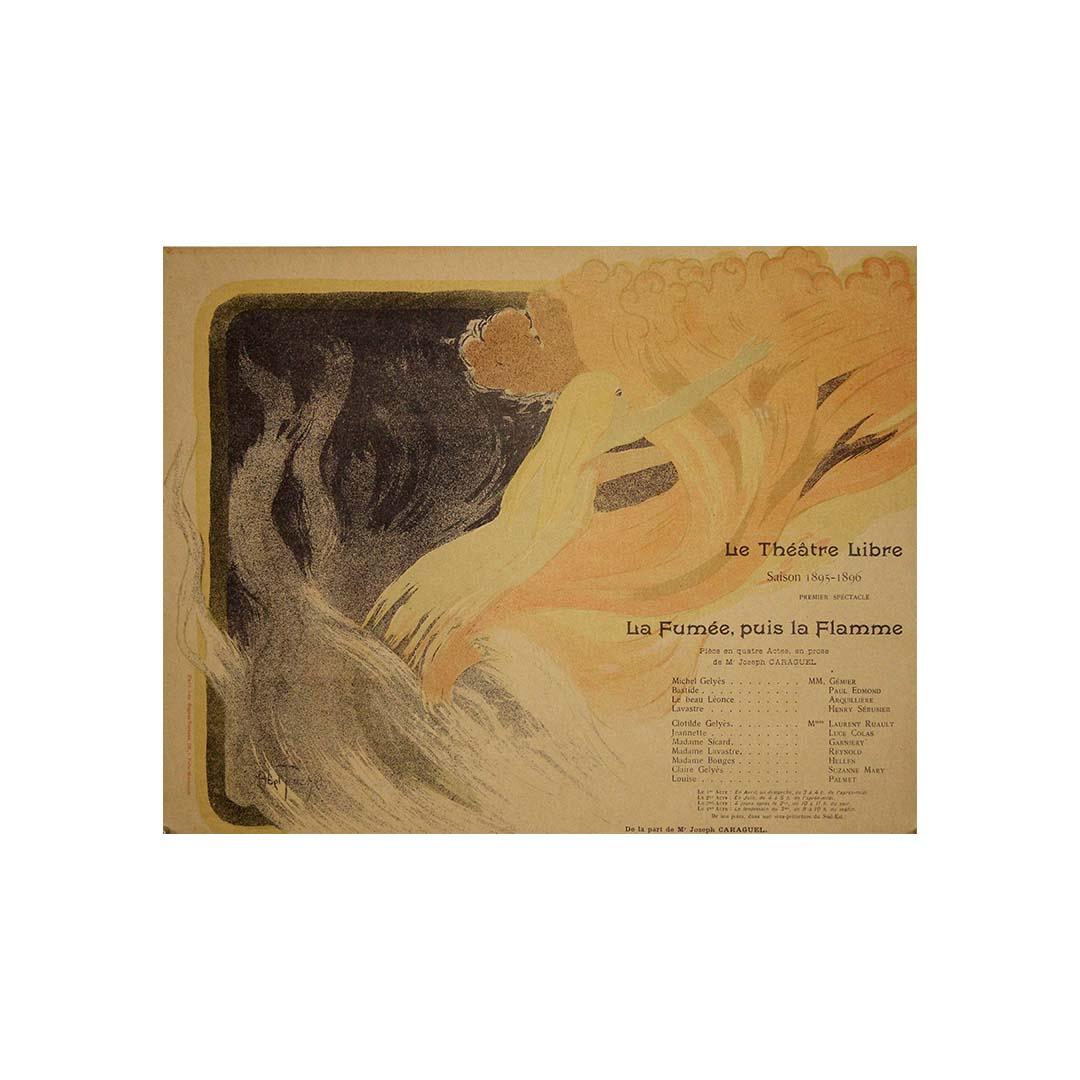 Programma illustrato originale del 1895 di Abel Truchet per La Fumée, puis la Flamme in vendita 2