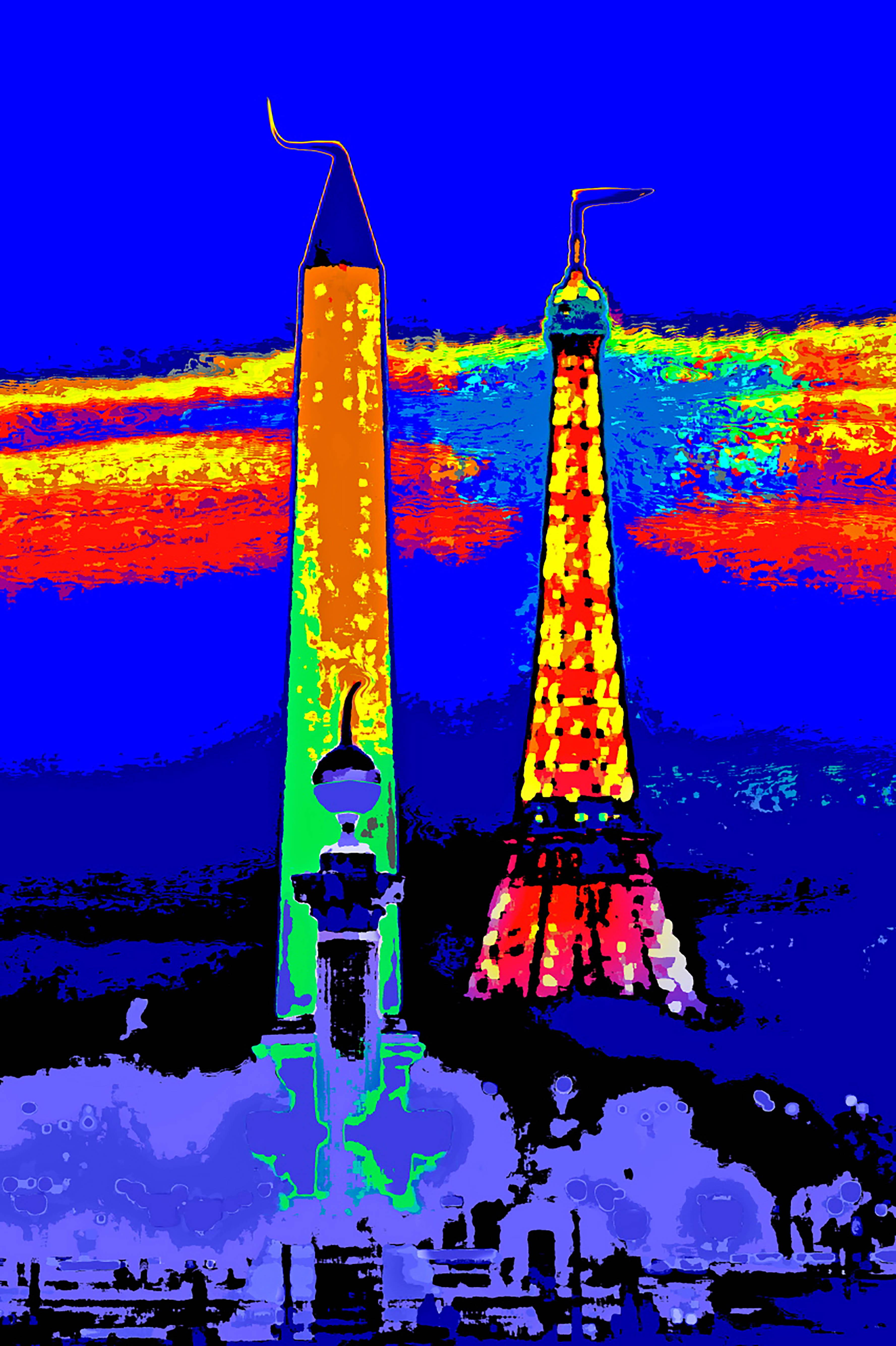 Obélisque et Tour Eiffel - Photograph by Francis Apesteguy