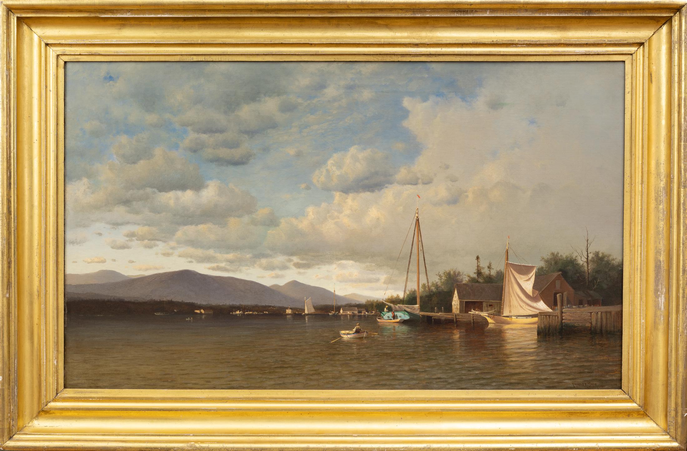 The Catskills from the Hudson - Painting by Francis Augustus Silva