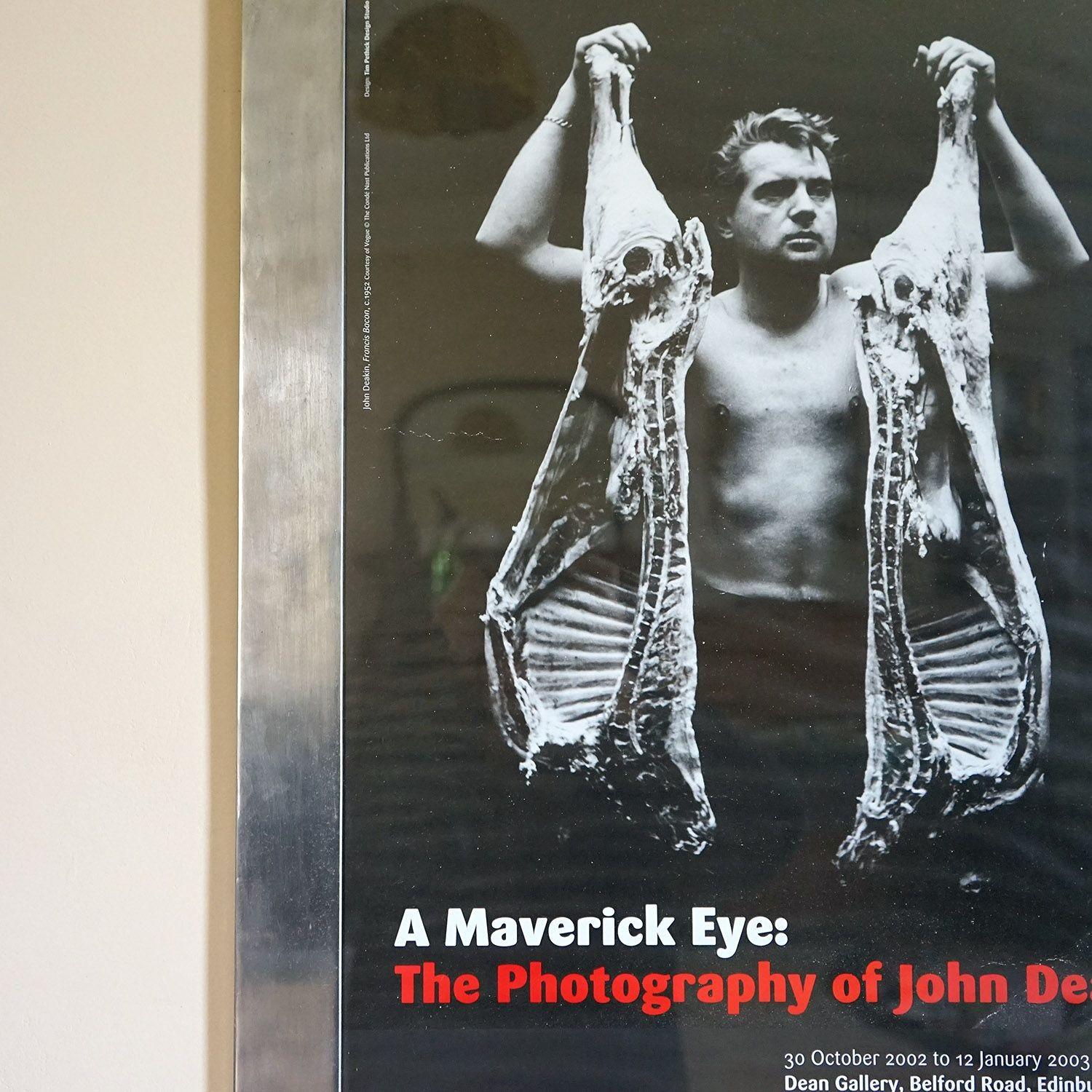 Francis Bacon - John Deakin Framed Photographic Exhibition Poster, Vintage Frame In Good Condition For Sale In Bristol, GB