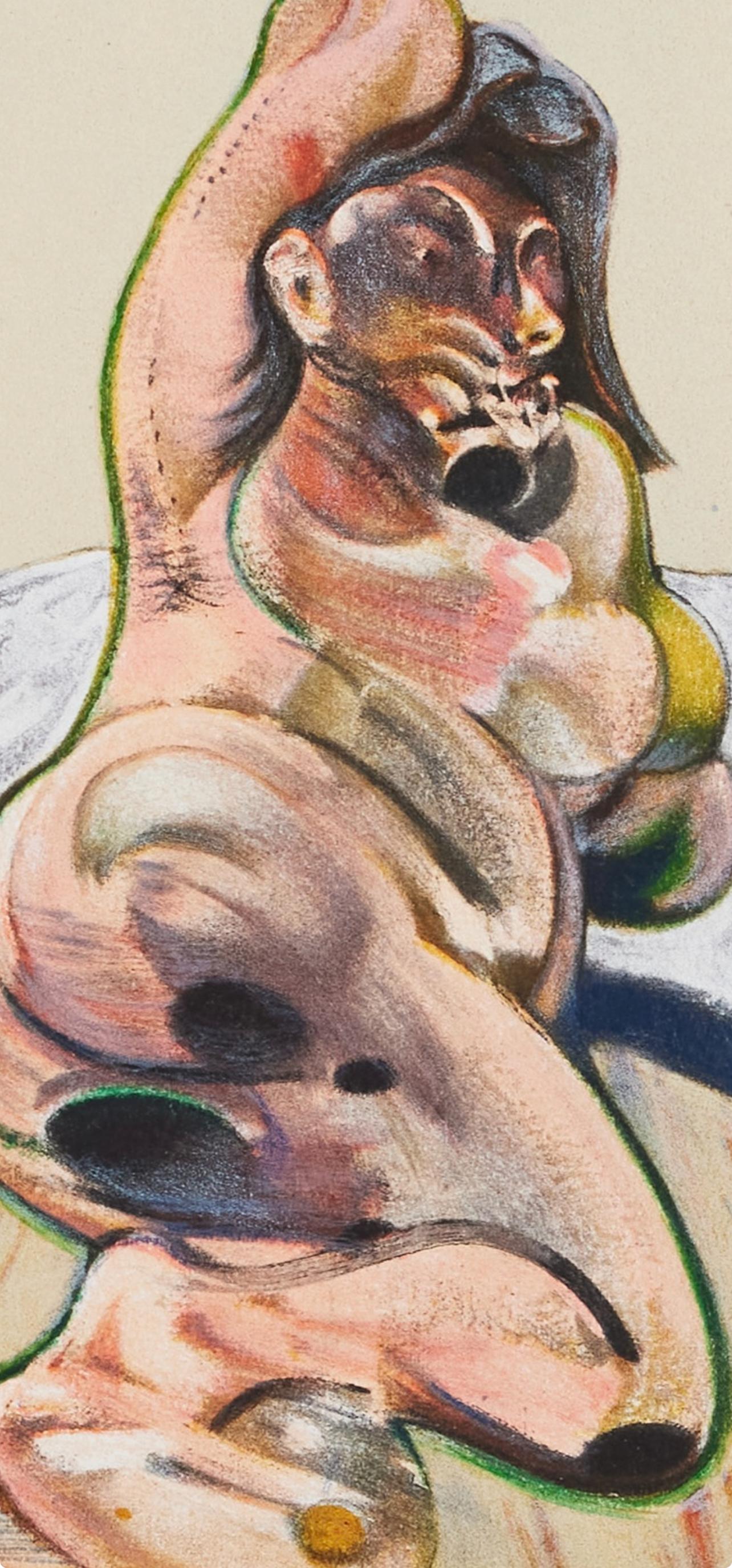 Bacon, Henrietta Moraes, Derrière le miroir (after) - Beige Abstract Print by Francis Bacon