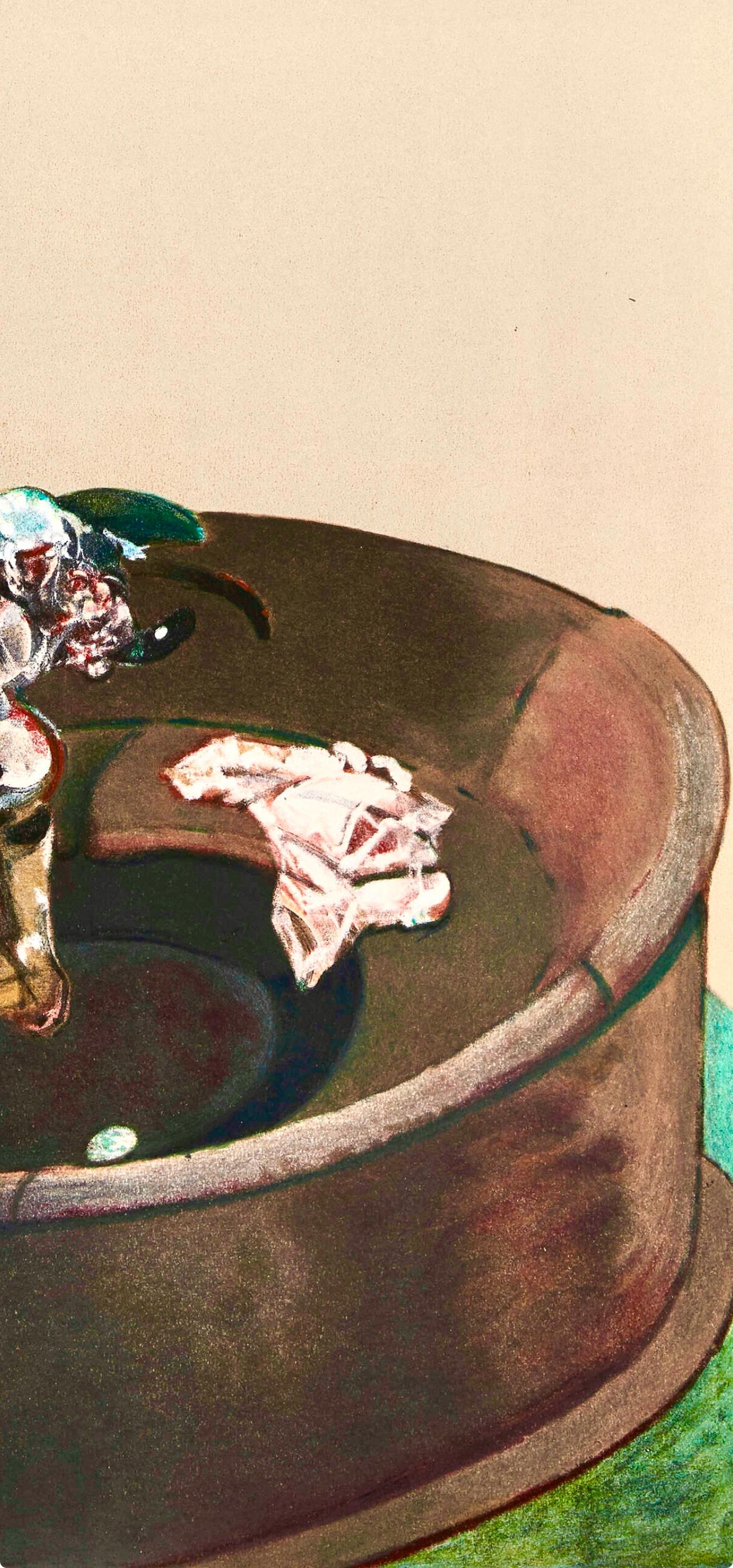 Bacon, Retrato de George Dyer agachado, Derrière le miroir (después de) - Print Moderno de Francis Bacon