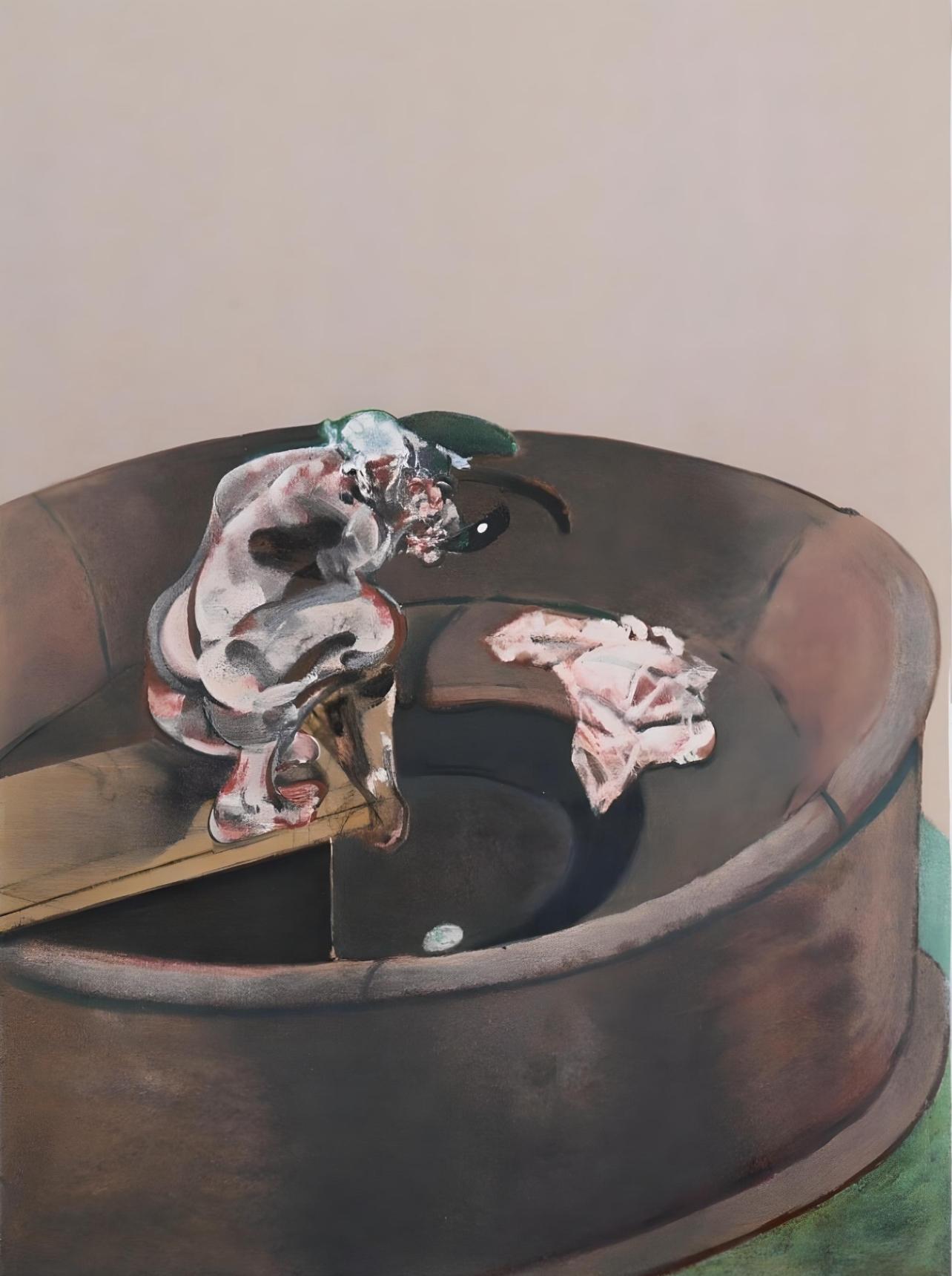 Francis Bacon Abstract Print - Bacon, Portrait of George Dyer Crouching, Derrière le miroir (after)