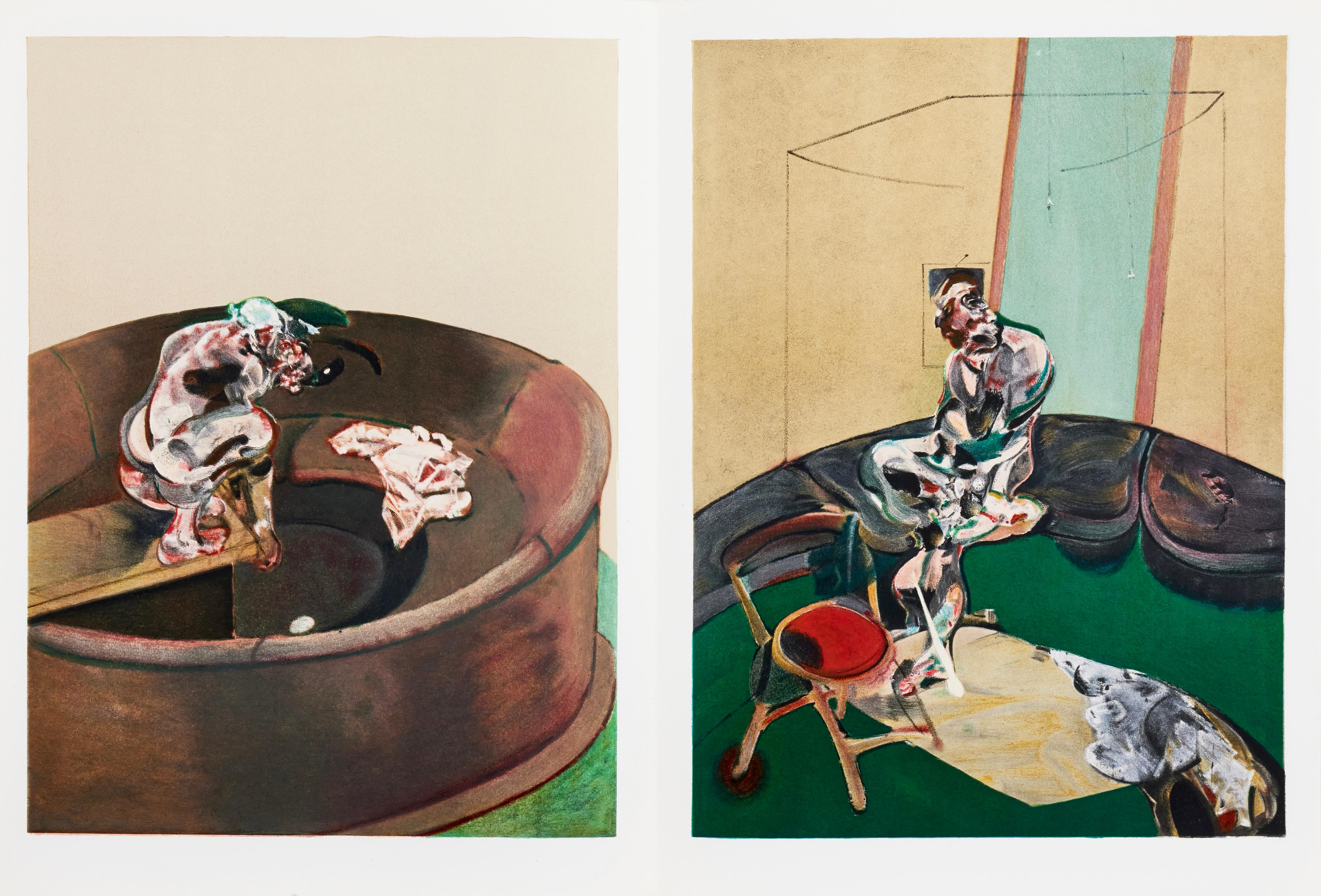 Francis Bacon Figurative Print - Bacon, Portrait of George Dyer Staring at Blind-Cord/Crouching (after)