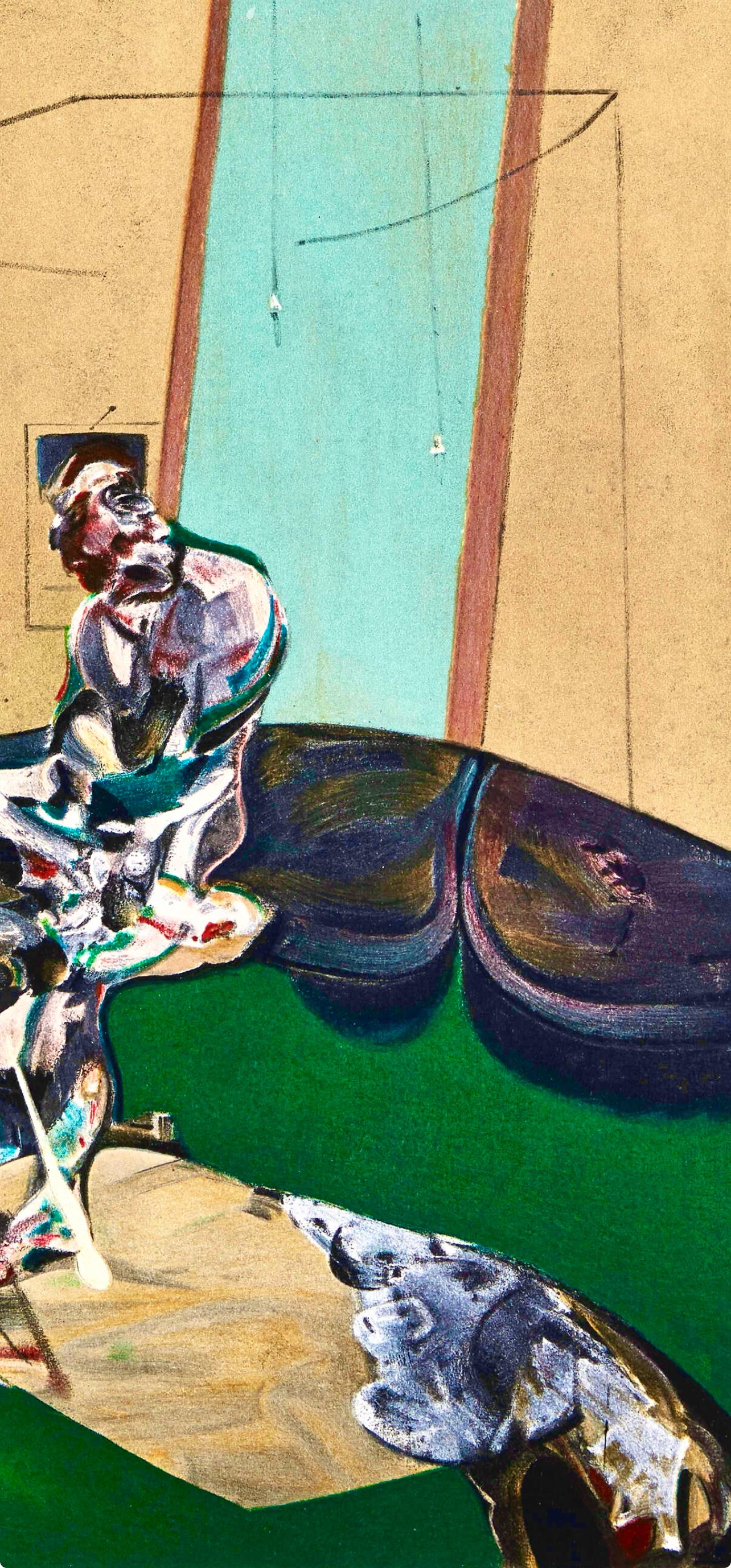 Bacon, Retrato de George Dyer mirando a Blind-Cord, Derrière le miroir (después de) - Print Moderno de Francis Bacon