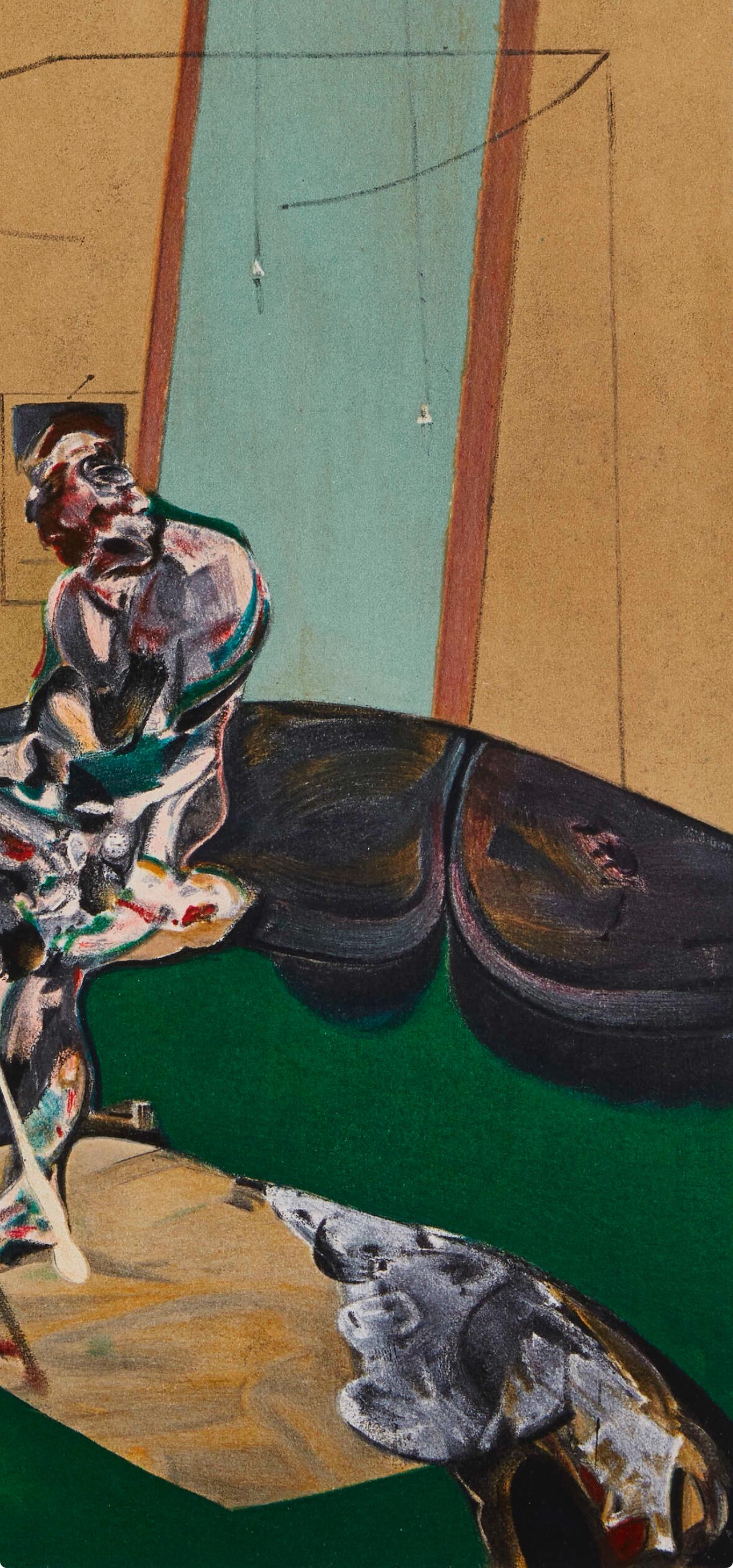 Bacon, Ritratto di George Dyer che fissa Blind Corde, Derrière le miroir (dopo) - Print Moderno di Francis Bacon