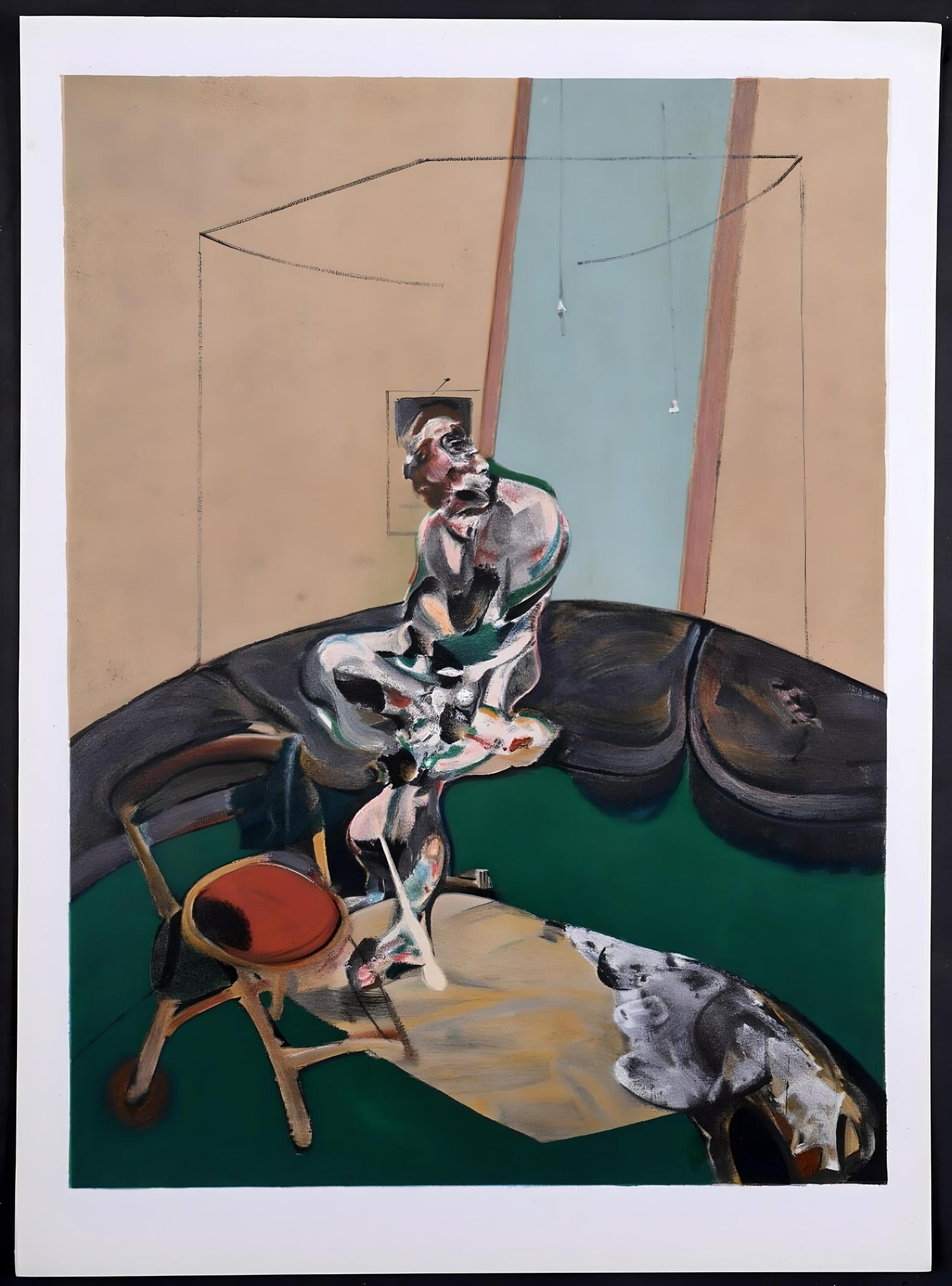 Bacon, Portrait of George Dyer Staring at Blind Cord, Derrière le miroir (after) - Modern Print by Francis Bacon
