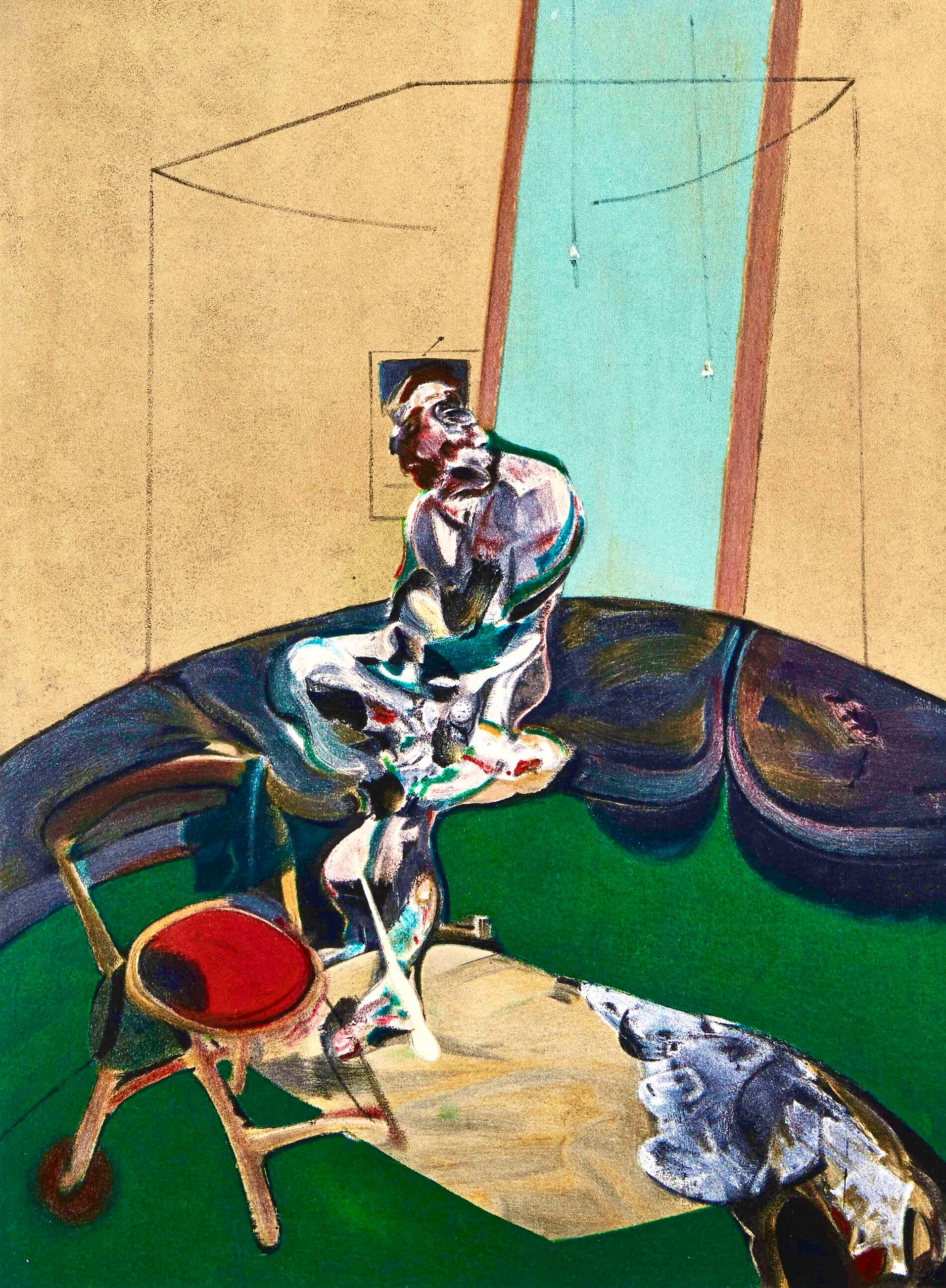 Abstract Print de Francis Bacon - Bacon, Retrato de George Dyer mirando a Blind-Cord, Derrière le miroir (después de)