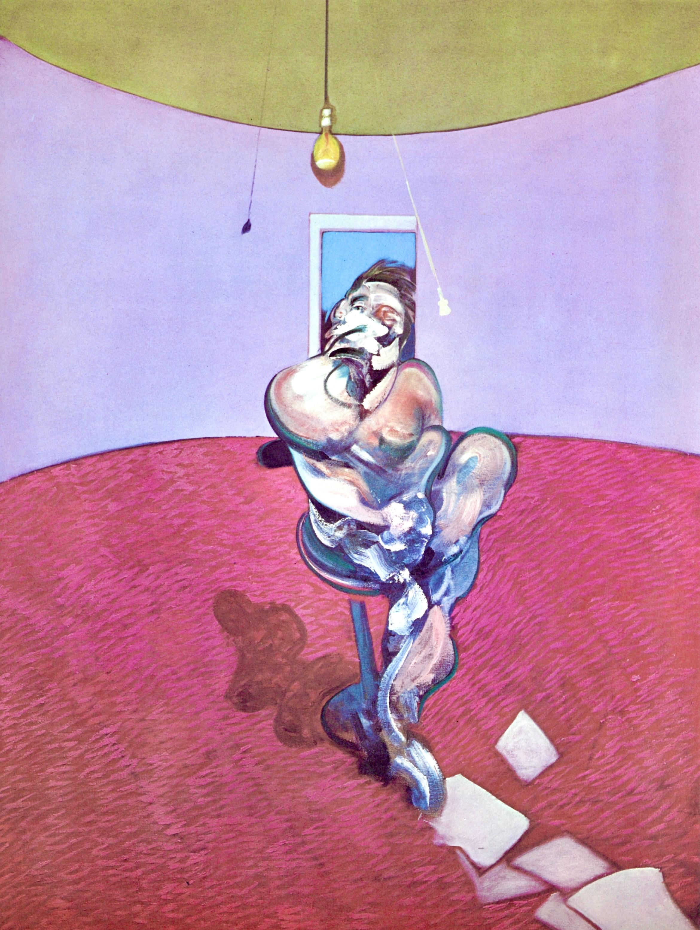 Figurative Print de Francis Bacon - Bacon, Retrato de George Dyer Talking, Derrière le miroir (después)