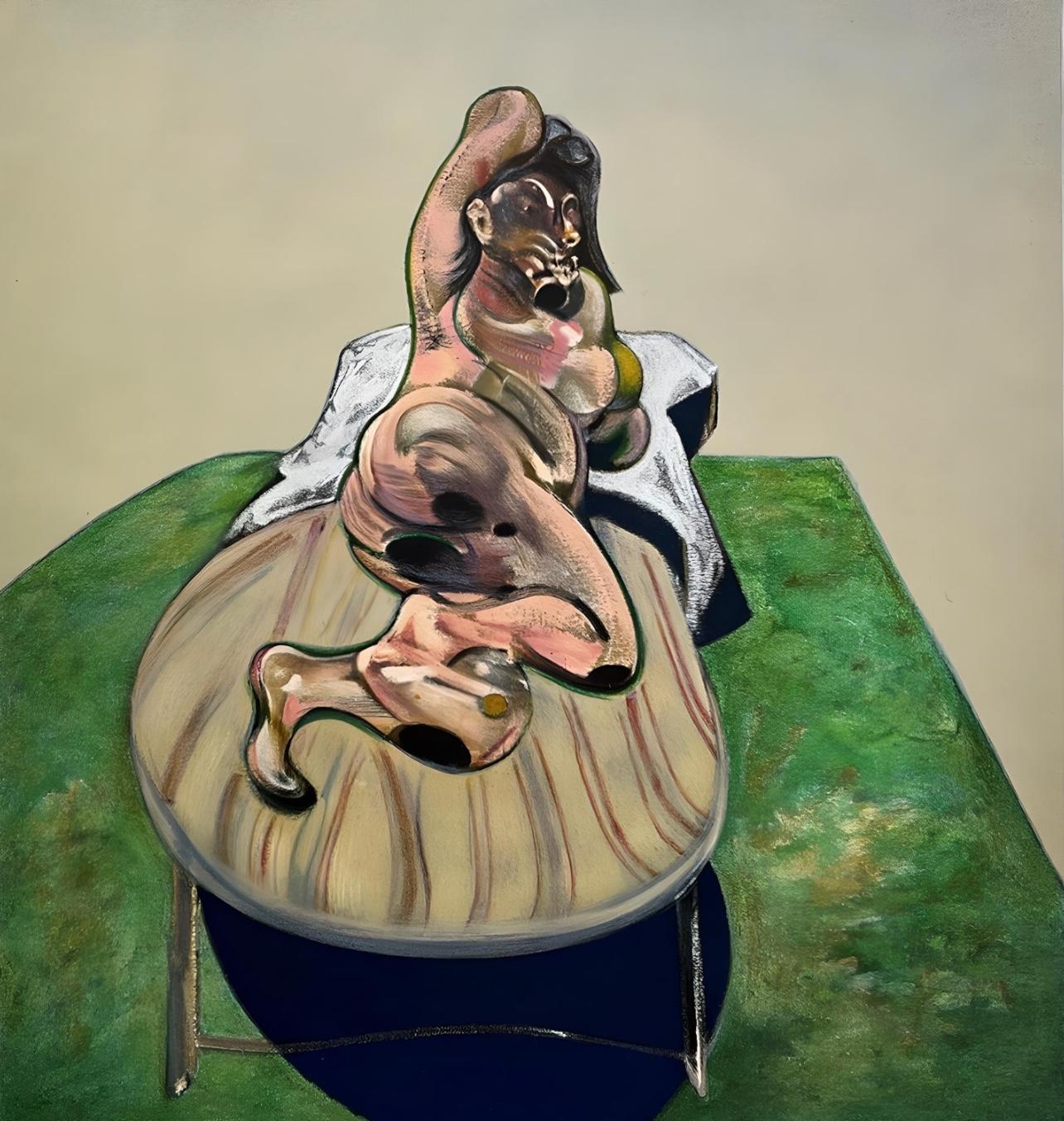 Francis Bacon Abstract Print - Bacon, Portrait of Henrietta Moraes, Derrière le miroir (after)