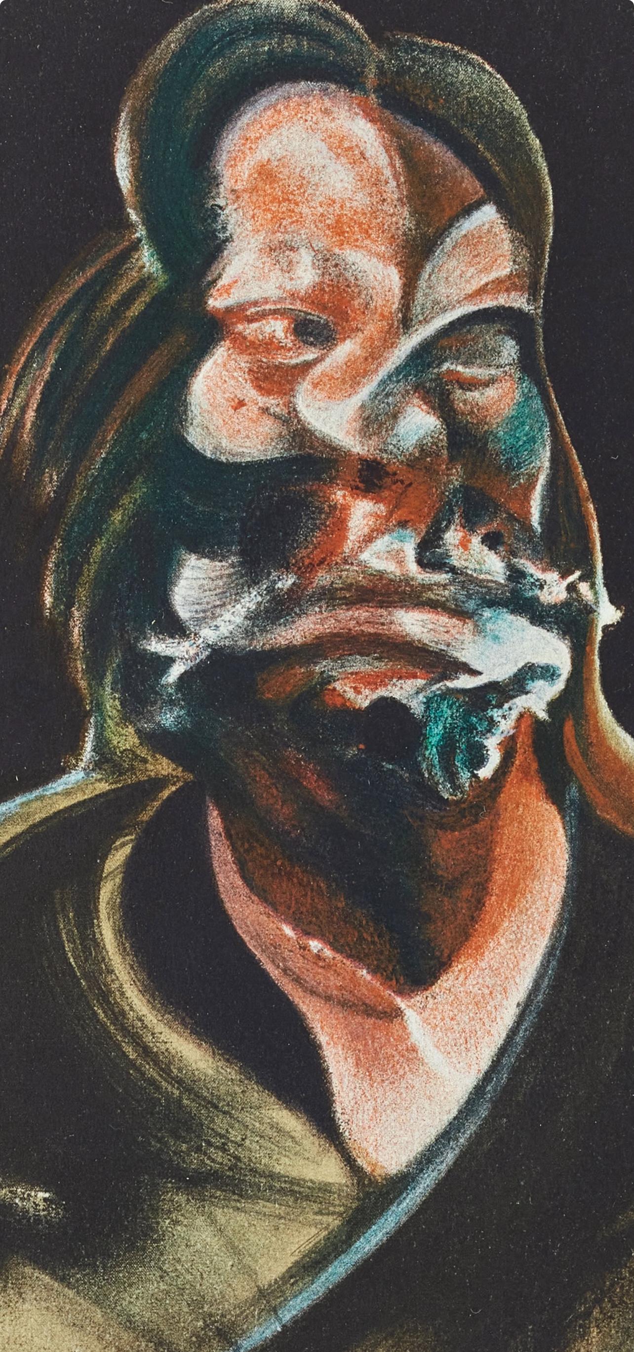 Bacon, Portrait of Isabel Rawsthorne, Derrière le miroir (after) - Black Abstract Print by Francis Bacon