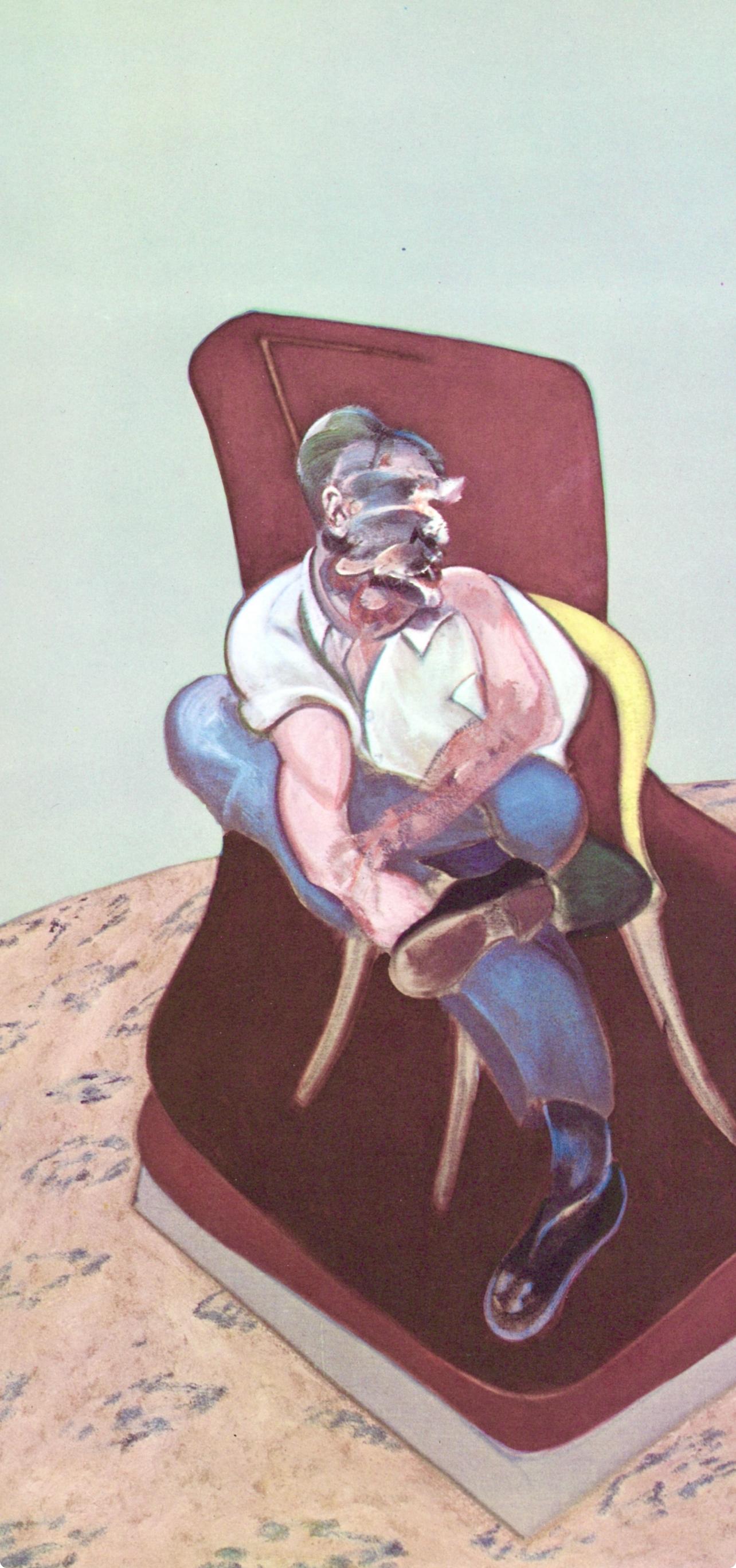 Bacon, Estudio para el retrato de Lucian Freud, Derrière le miroir (después de) - Print de Francis Bacon