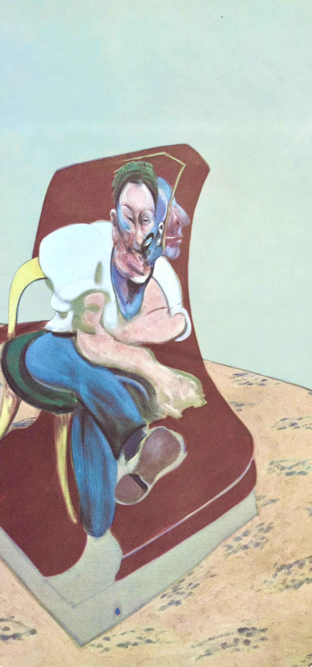 Bacon, Étude pour le portrait de Lucian Freud, Derrière le miroir (d'après) - Print de Francis Bacon