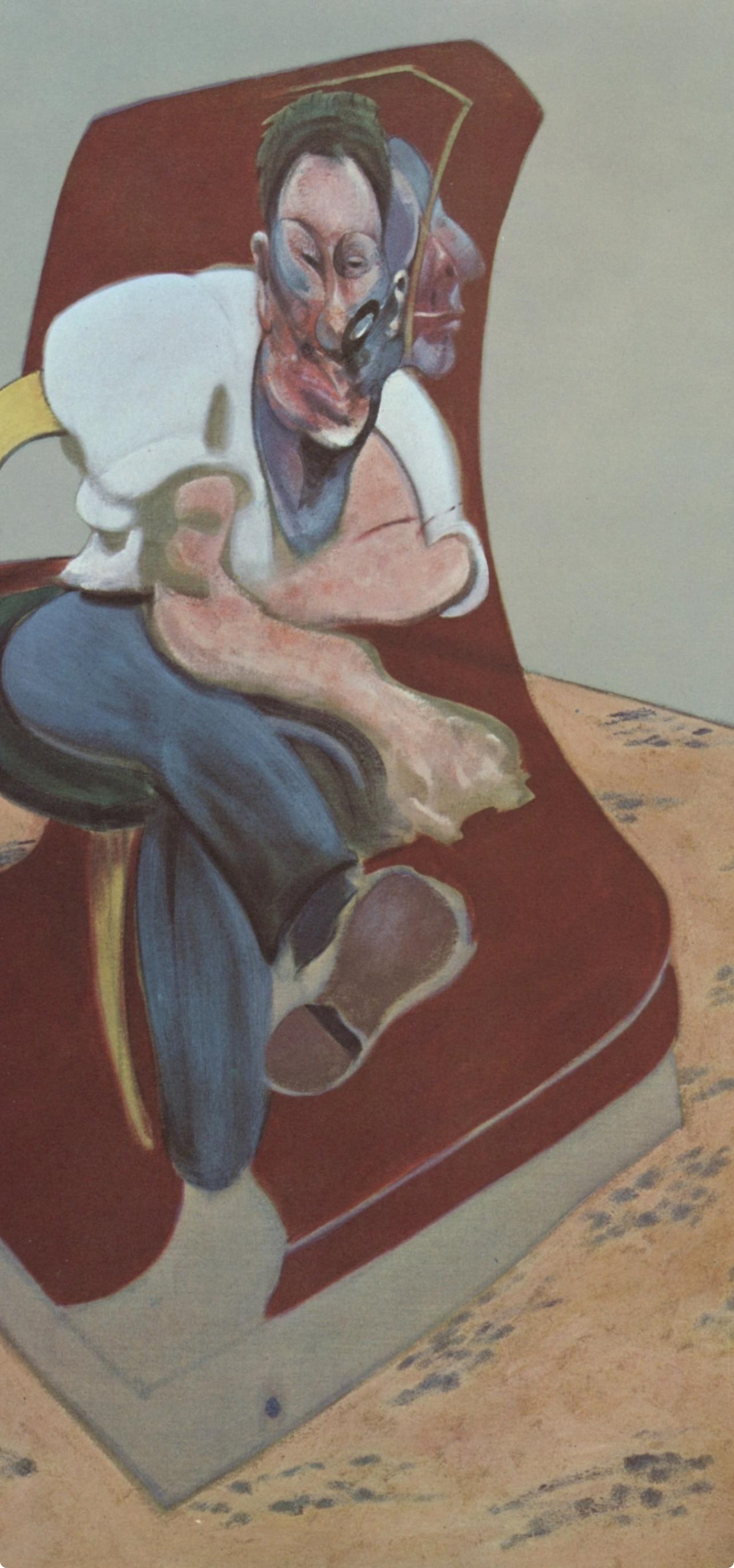 Bacon, Estudio para el retrato de Lucian Freud, Derrière le miroir (después de) - Print de Francis Bacon