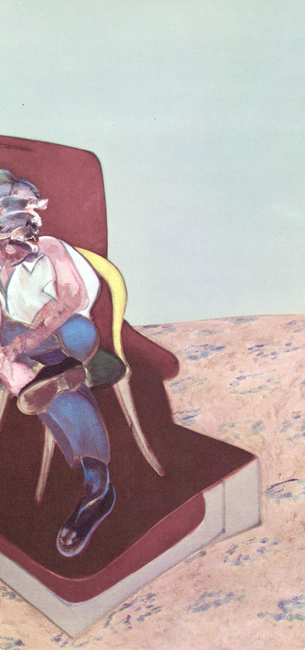 Bacon, Estudio para el retrato de Lucian Freud, Derrière le miroir (después de) - Print Moderno de Francis Bacon