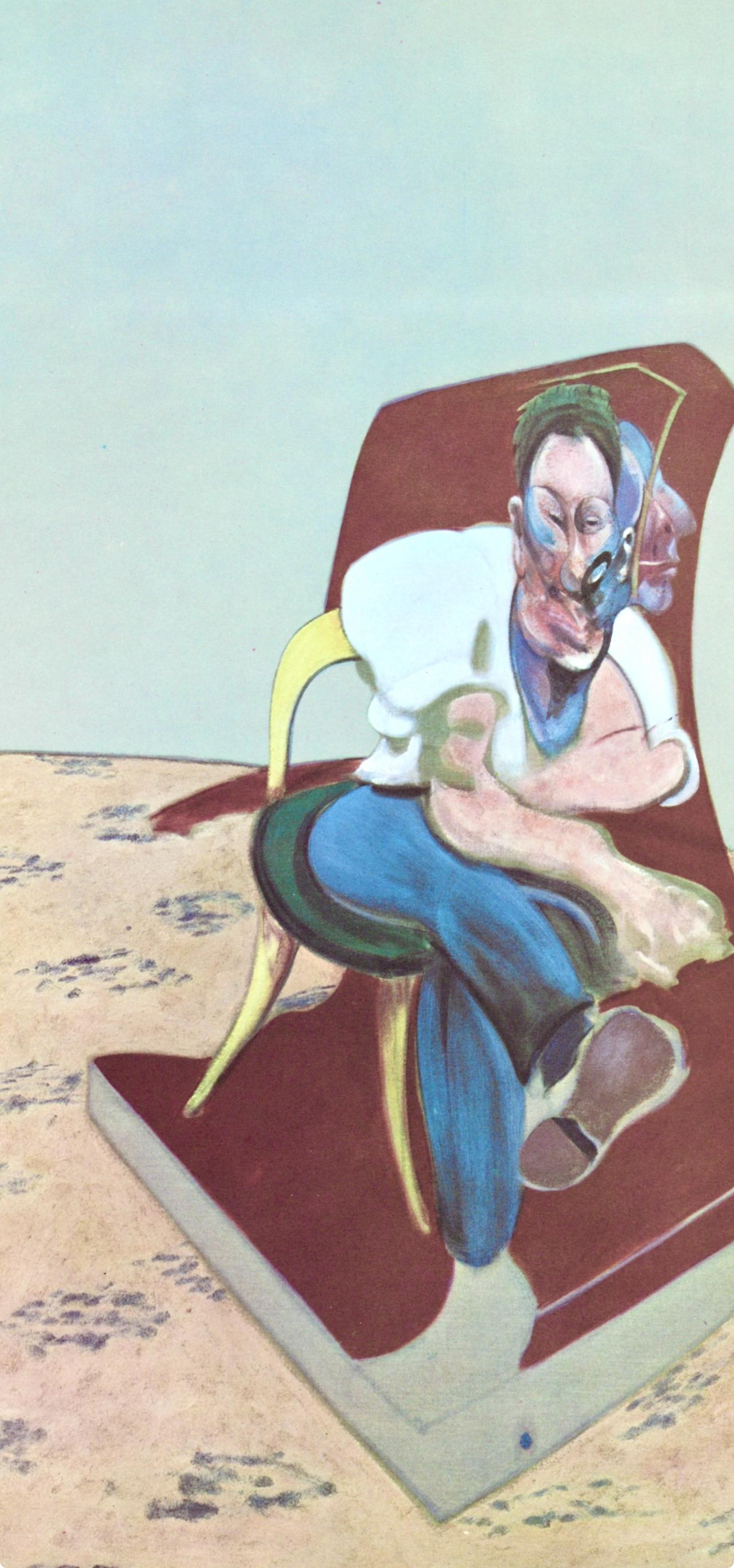 Bacon, Étude pour le portrait de Lucian Freud, Derrière le miroir (d'après) - Moderne Print par Francis Bacon
