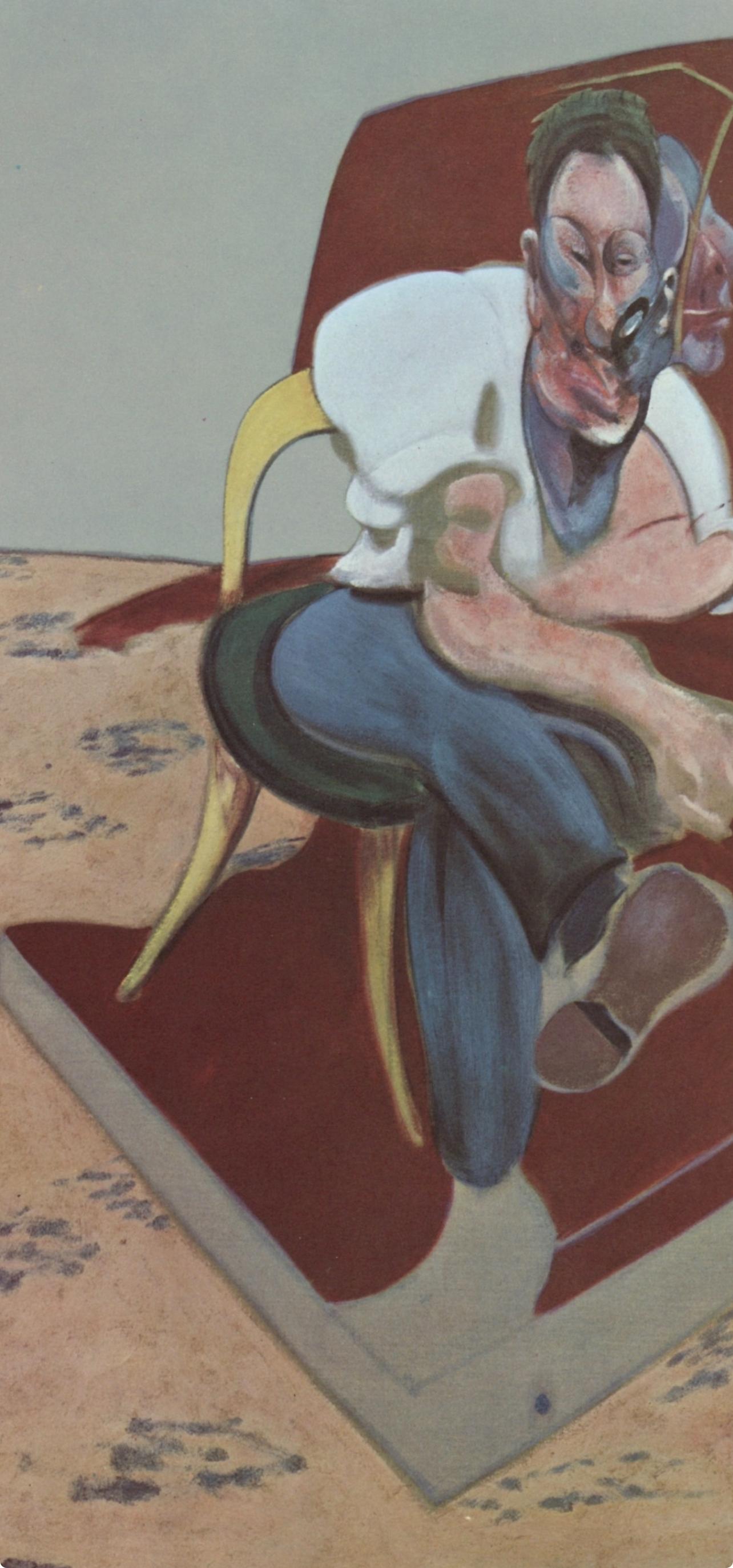 Bacon, Estudio para el retrato de Lucian Freud, Derrière le miroir (después de) - Print Moderno de Francis Bacon