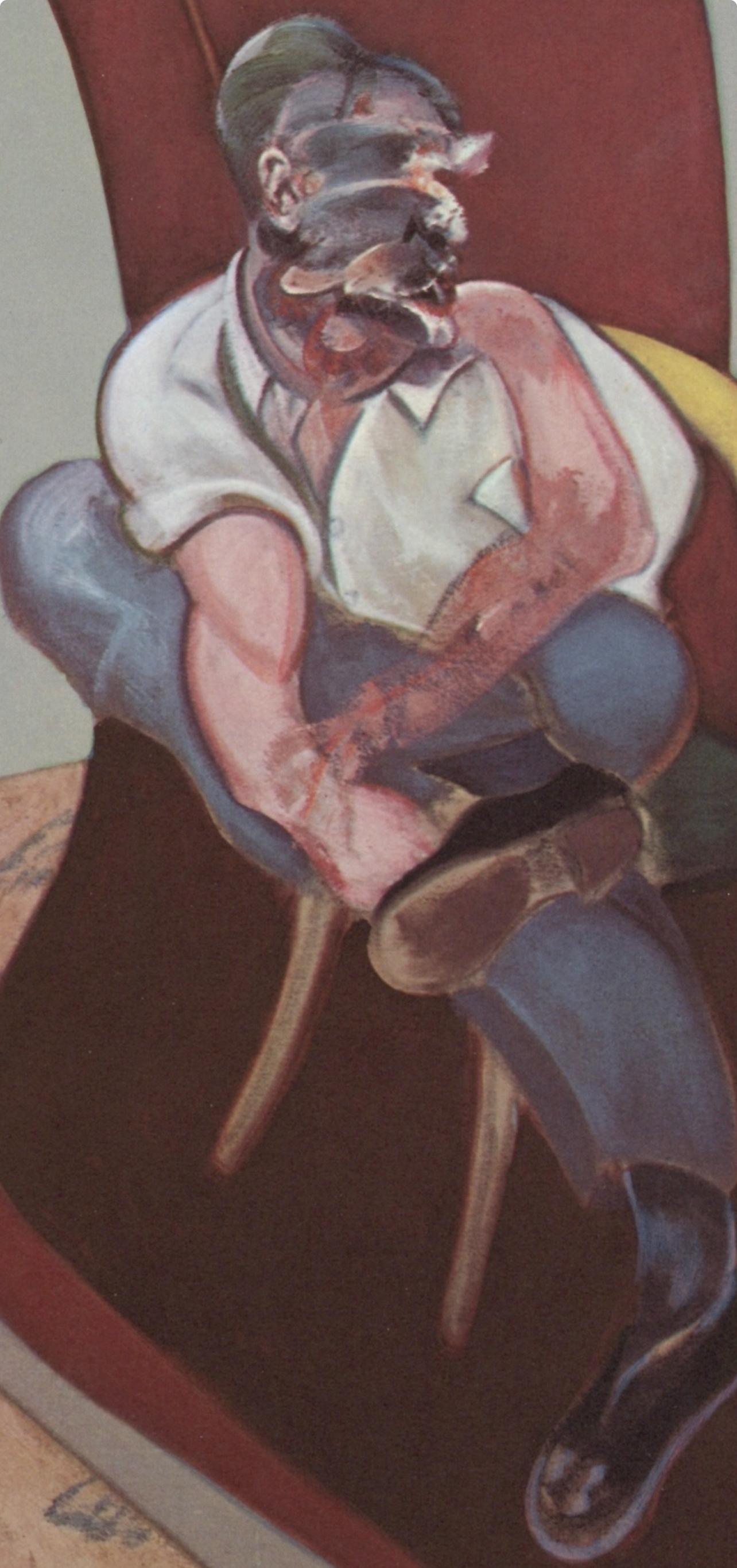Bacon, Studio per il ritratto di Lucian Freud, Derrière le miroir (dopo) - Abstract Print Grigio di Francis Bacon