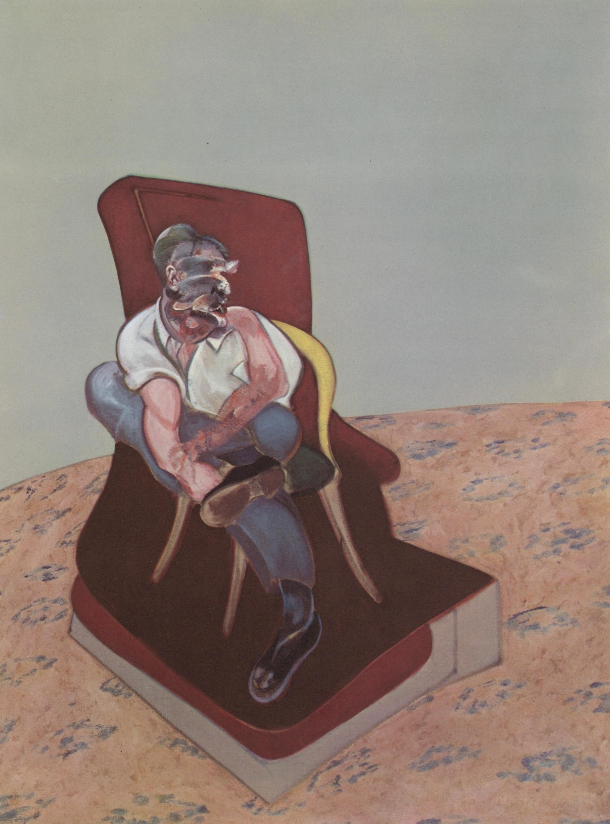Bacon, Drei Studien für das Porträt von Lucian Freud, Derrière le miroir (nach) – Print von Francis Bacon