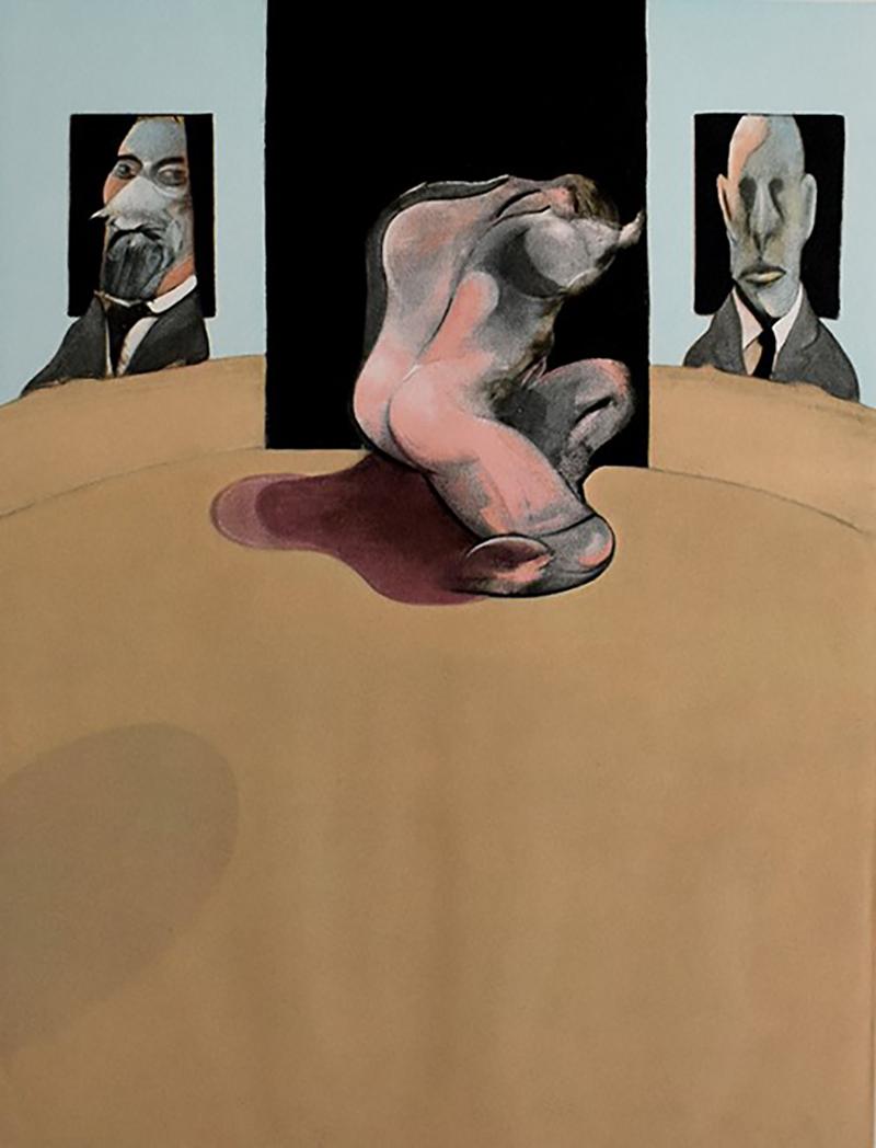 Francis Bacon Figurative Print – Zentrales Tafelpaneel, von: Triptychon 1974-1977