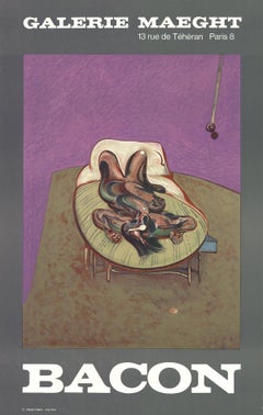 Lithographie vintage Personnage Couche de Francis Bacon, 1966
