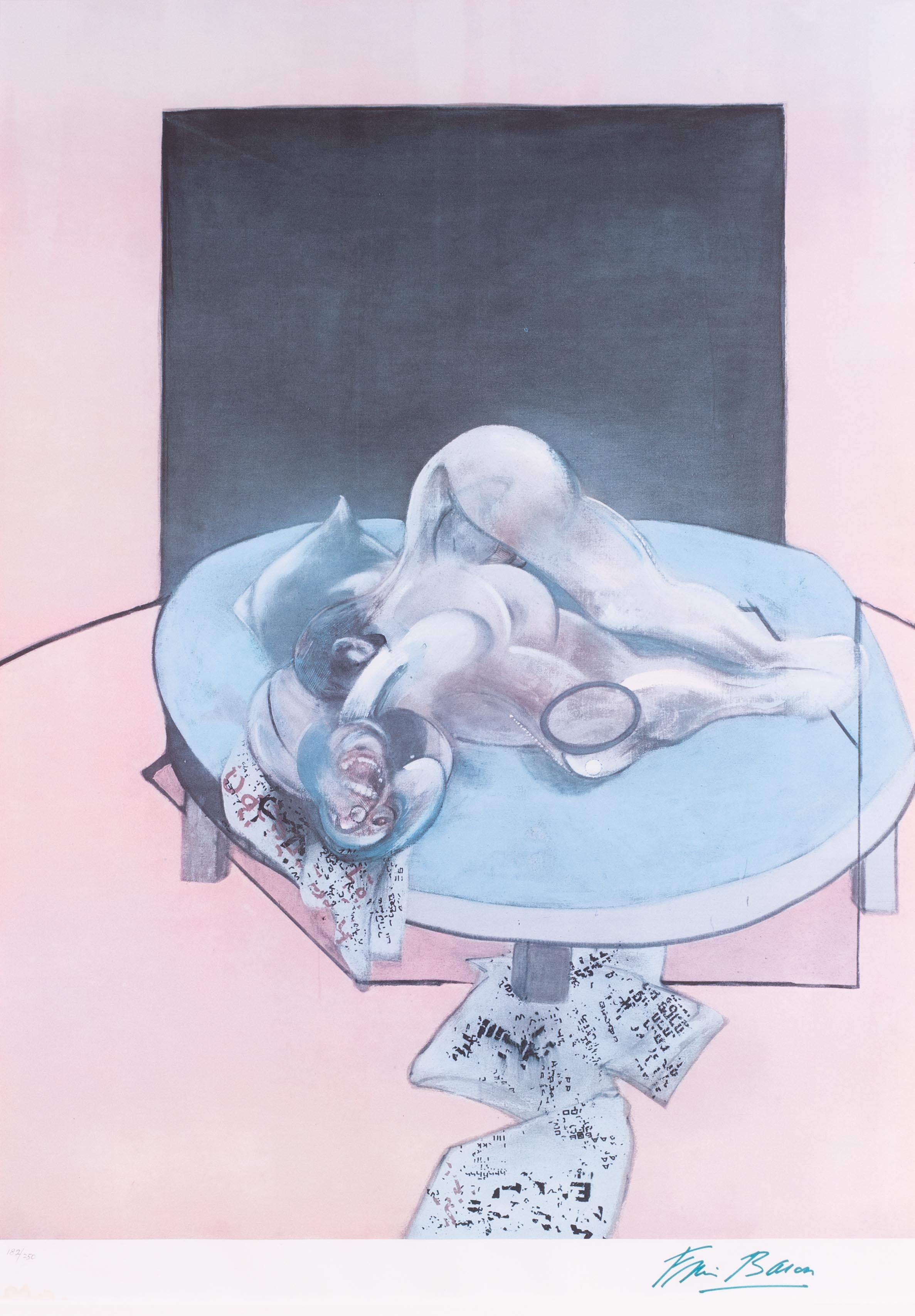 Francis Bacon, signed 182/250 offset lithograph, study of the human body, 1980 For Sale 1