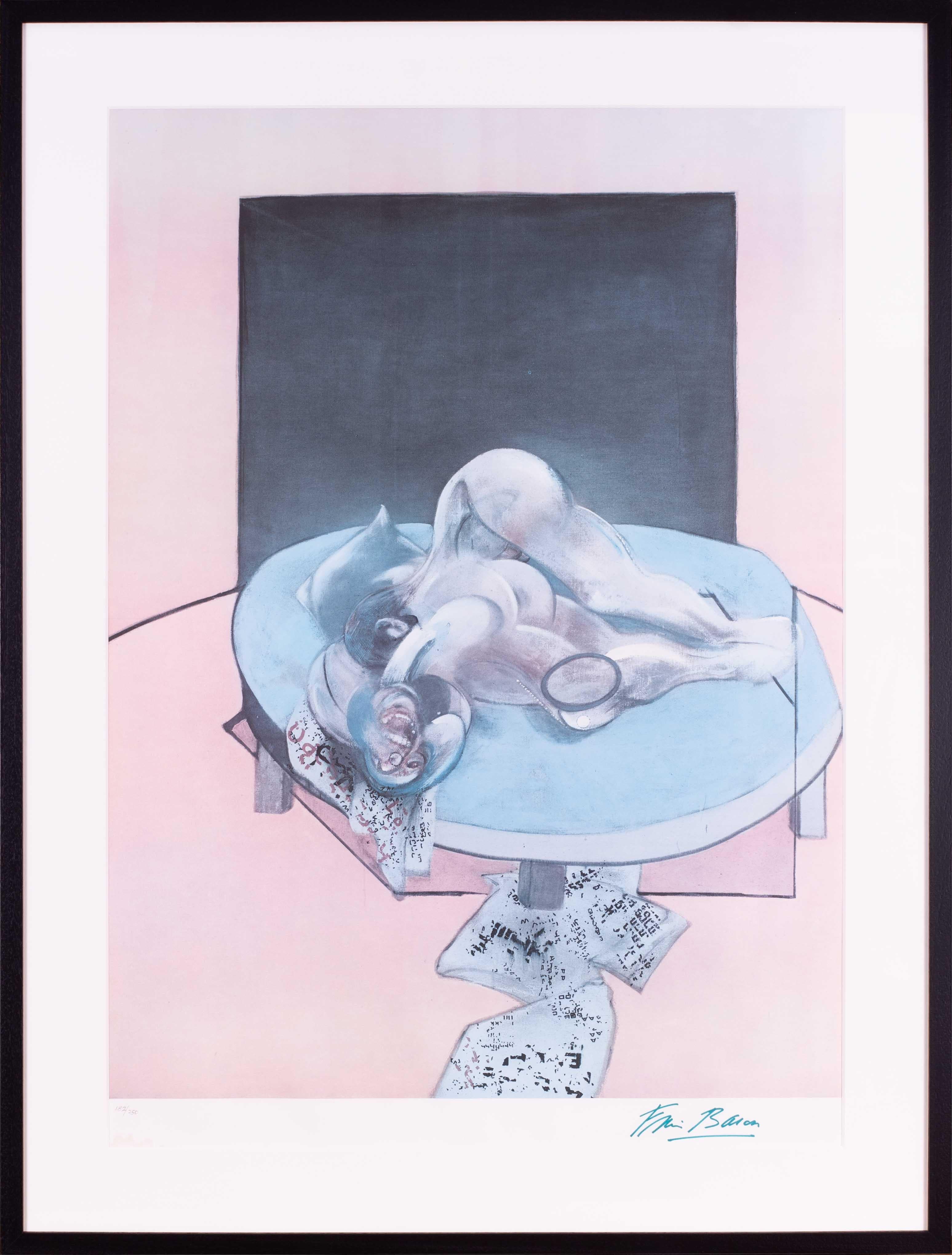 Lithographie offset de Francis Bacon, signée 182/250, étude du corps humain, 1980