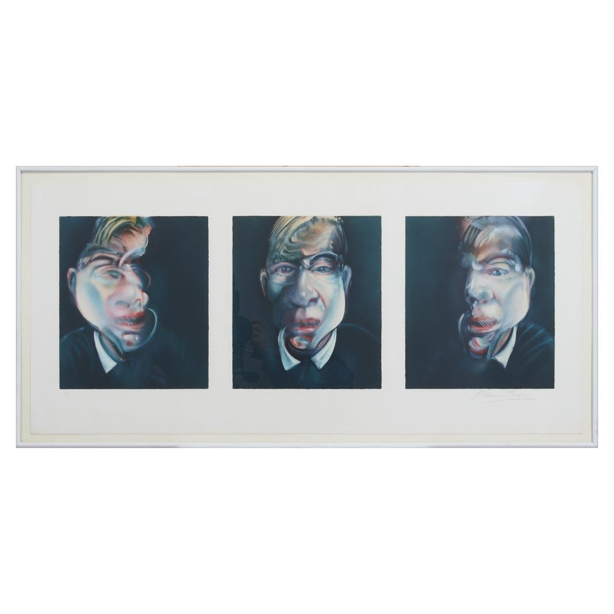 Francis Bacon 'Three Studies for Self-Portrait' Édition limitée signée en vente 4