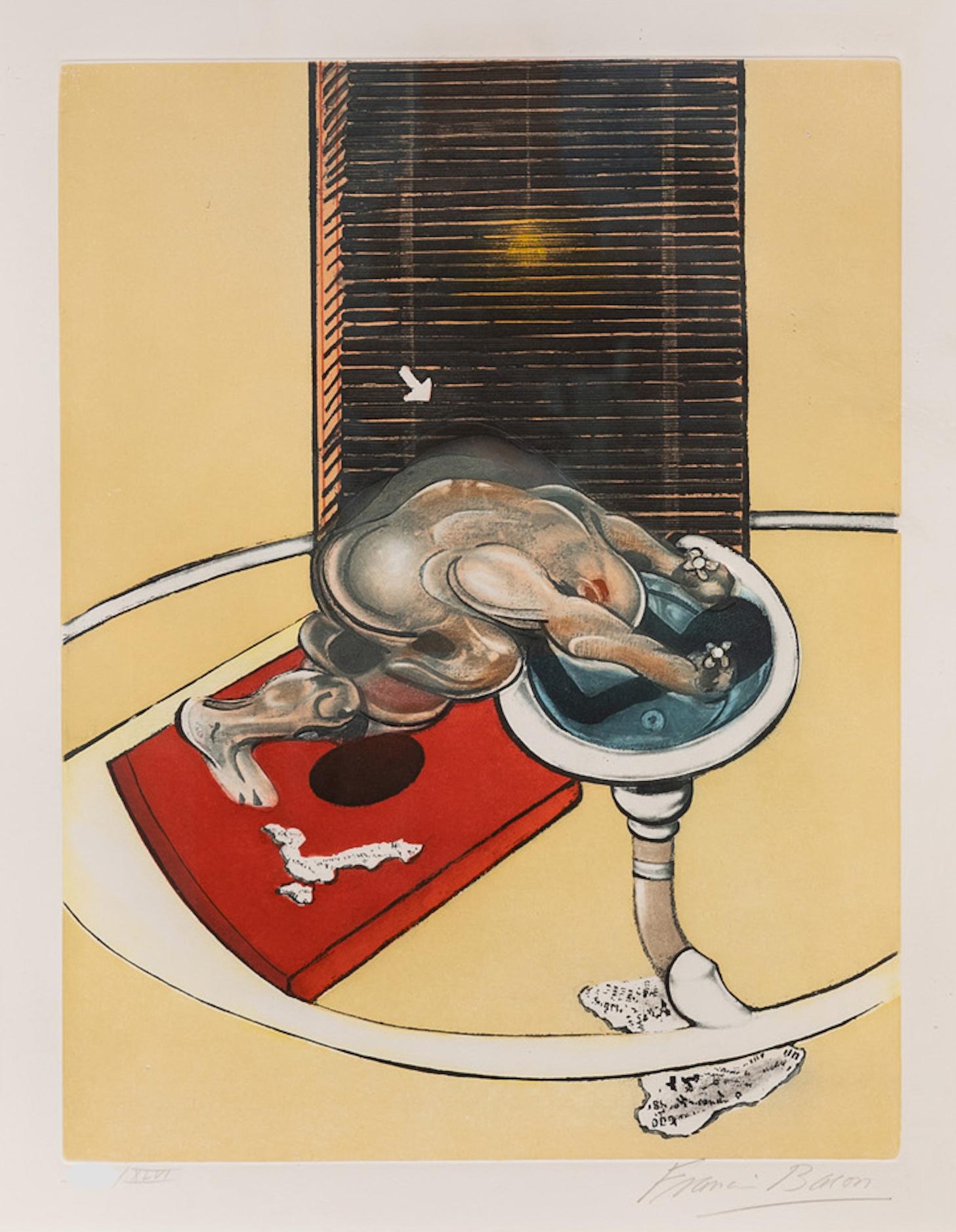 l'Homme au lavabo [Figure at a Washbasin] - Print by Francis Bacon