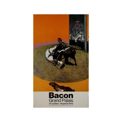 Original 1972 exhibition poster by Francis Bacon at the Grand Palais in Paris