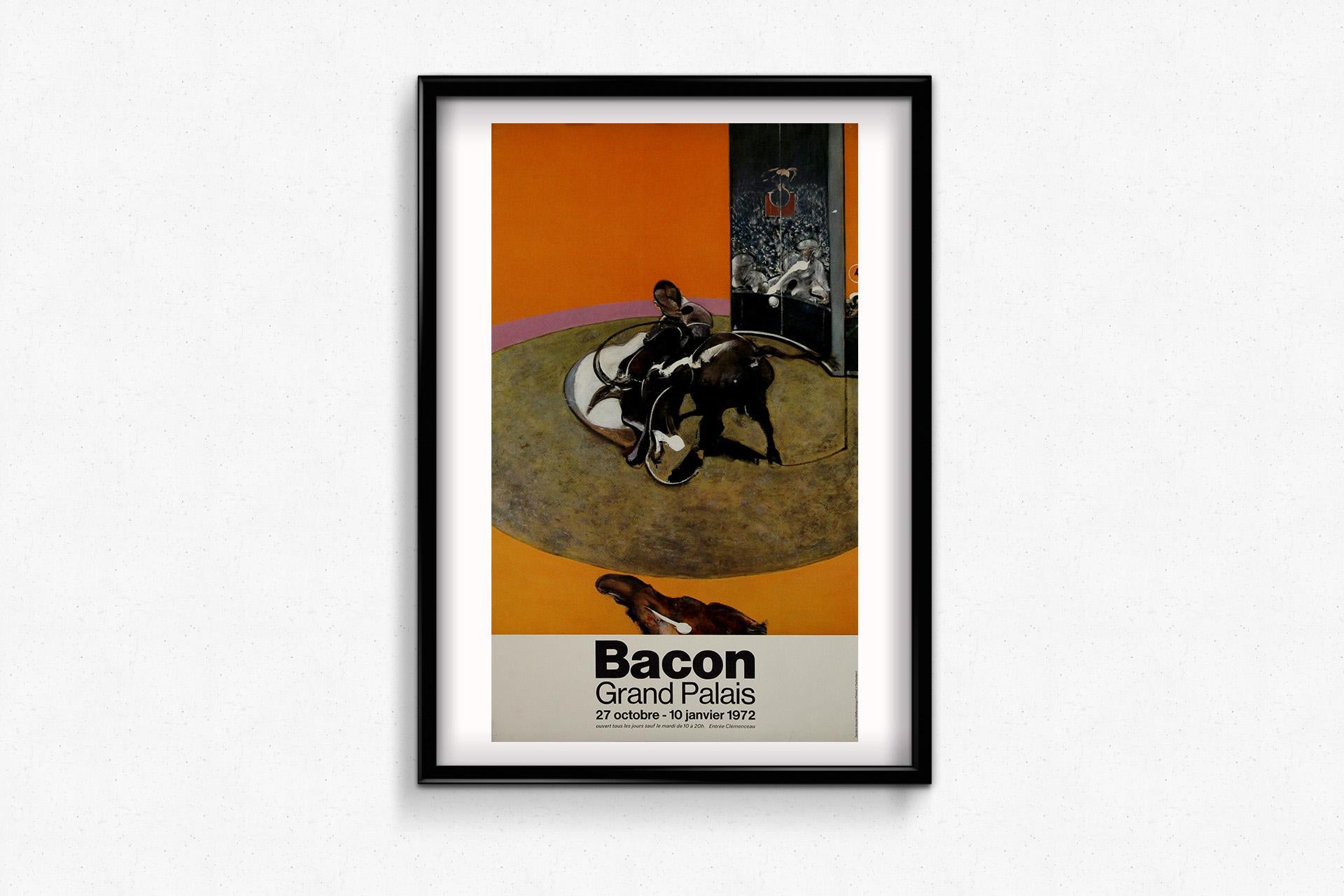 Original 1972 exhibition poster by Francis Bacon at the Grand Palais in Paris For Sale 3