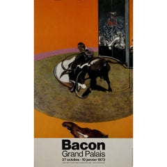 Original 1972 exhibition poster by Francis Bacon at the Grand Palais in Paris