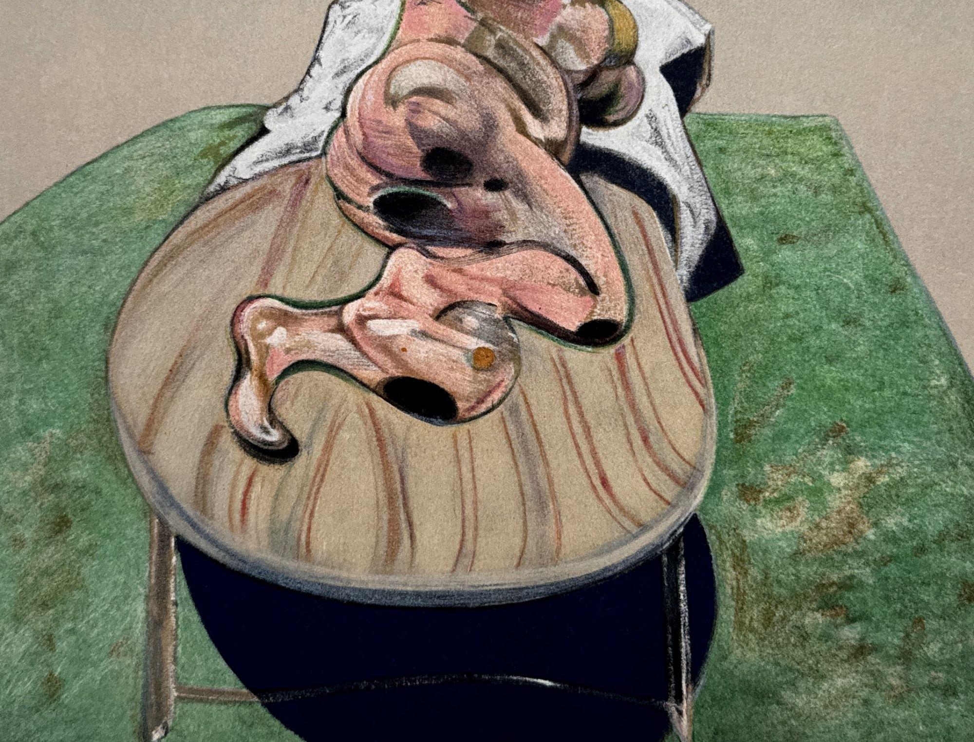 Porträt von Henrietta Moraes – Lithographie in Farben – 150 Exemplare (Grau), Figurative Print, von Francis Bacon
