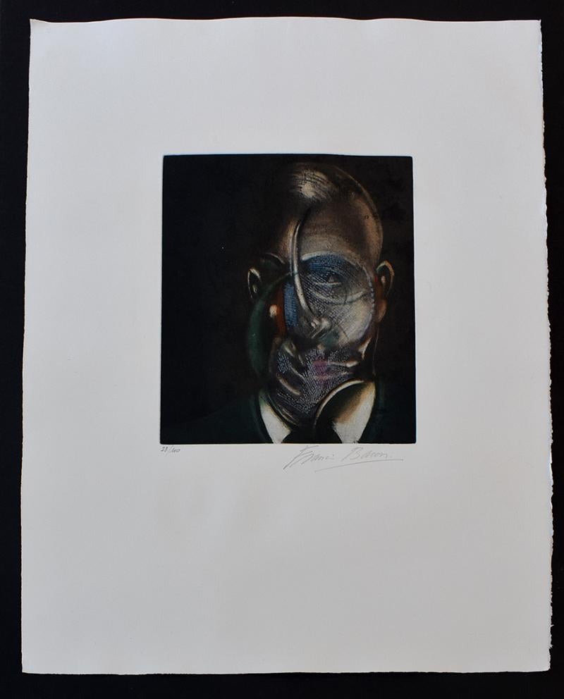 Portrait de Michel Leiris - Art abstrait britannique - Print de Francis Bacon