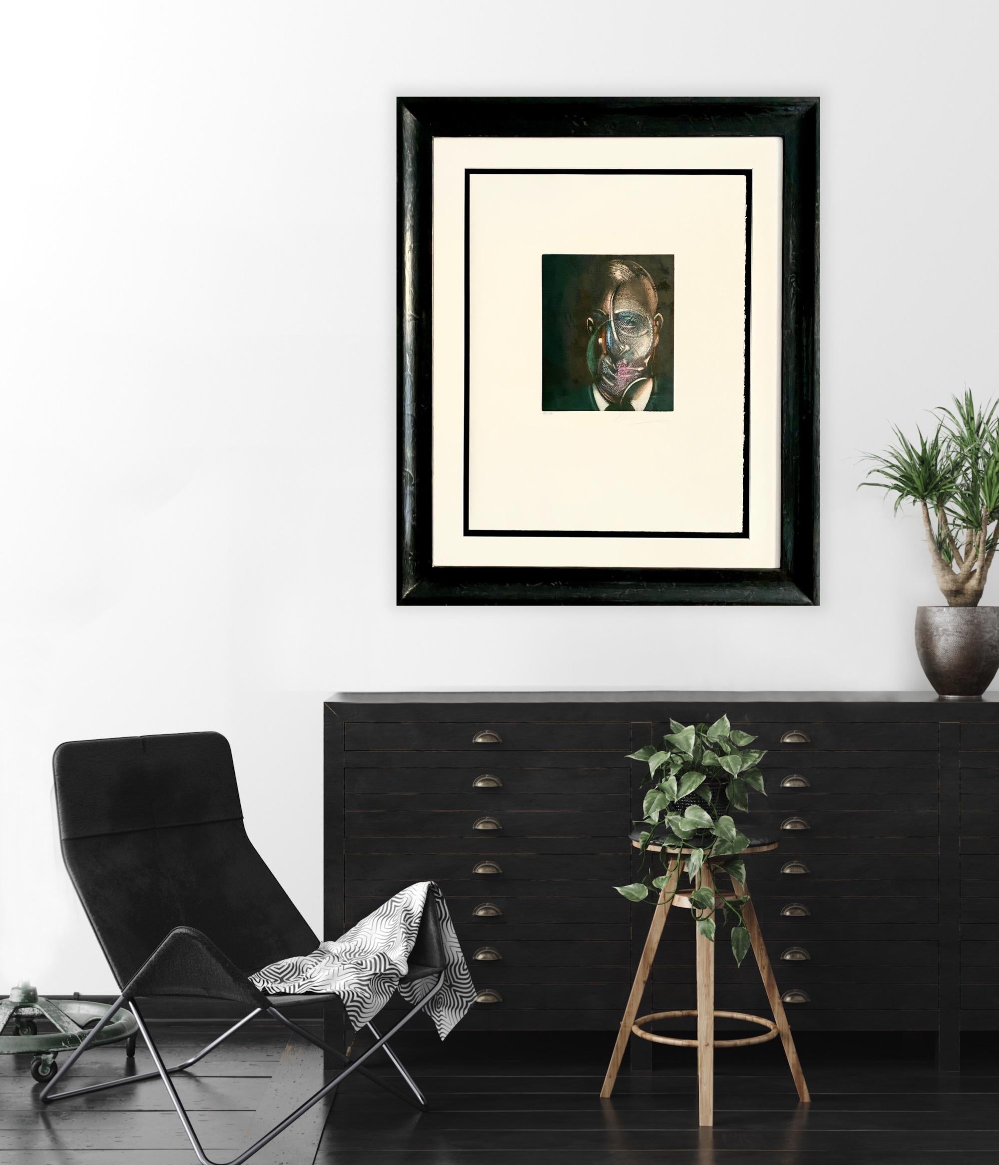 Portrait of Michel Leiris - Black Portrait Print by Francis Bacon