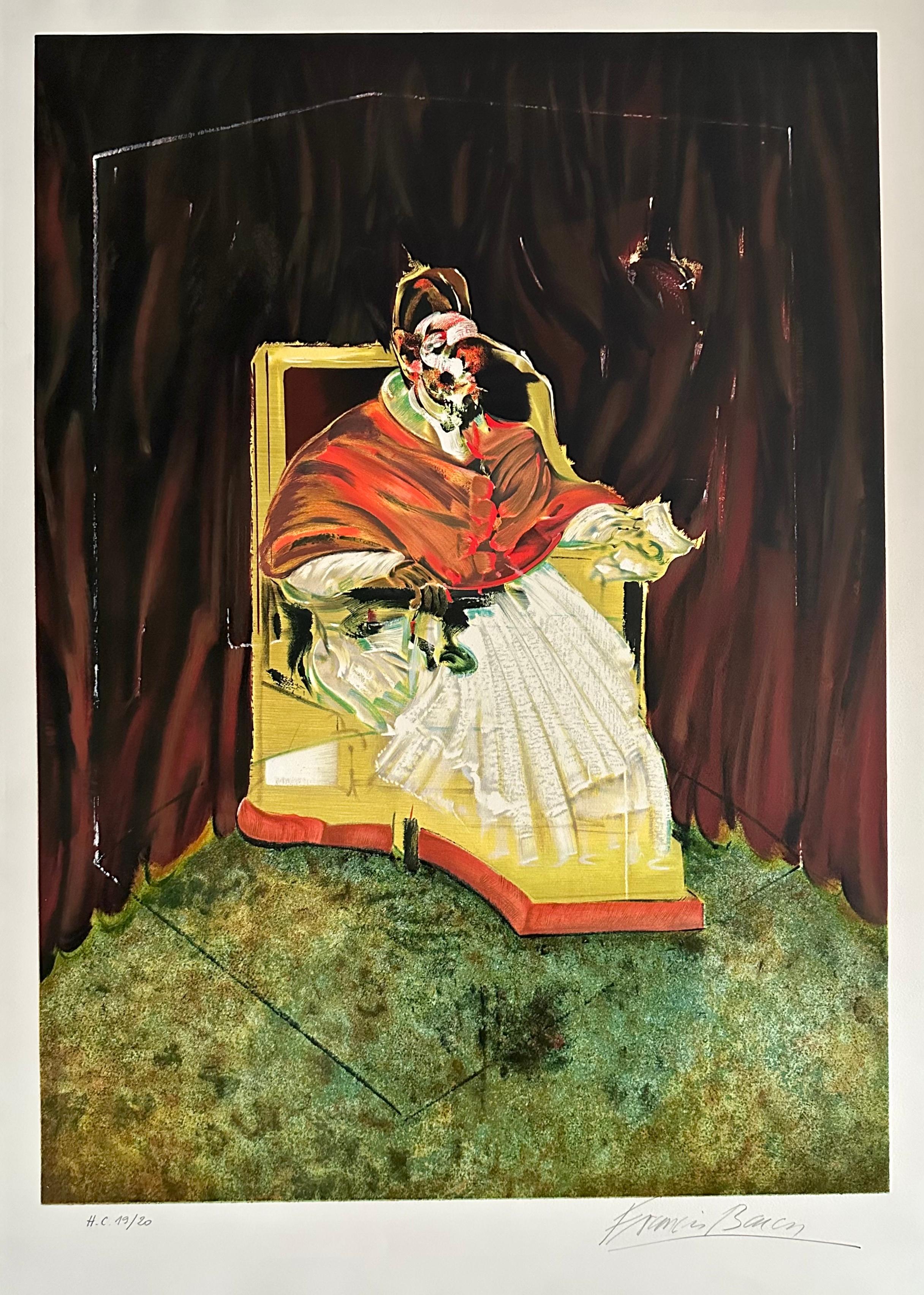 Francis Bacon Figurative Print - Study for Portrait of Pope Innocent X after Velasquez