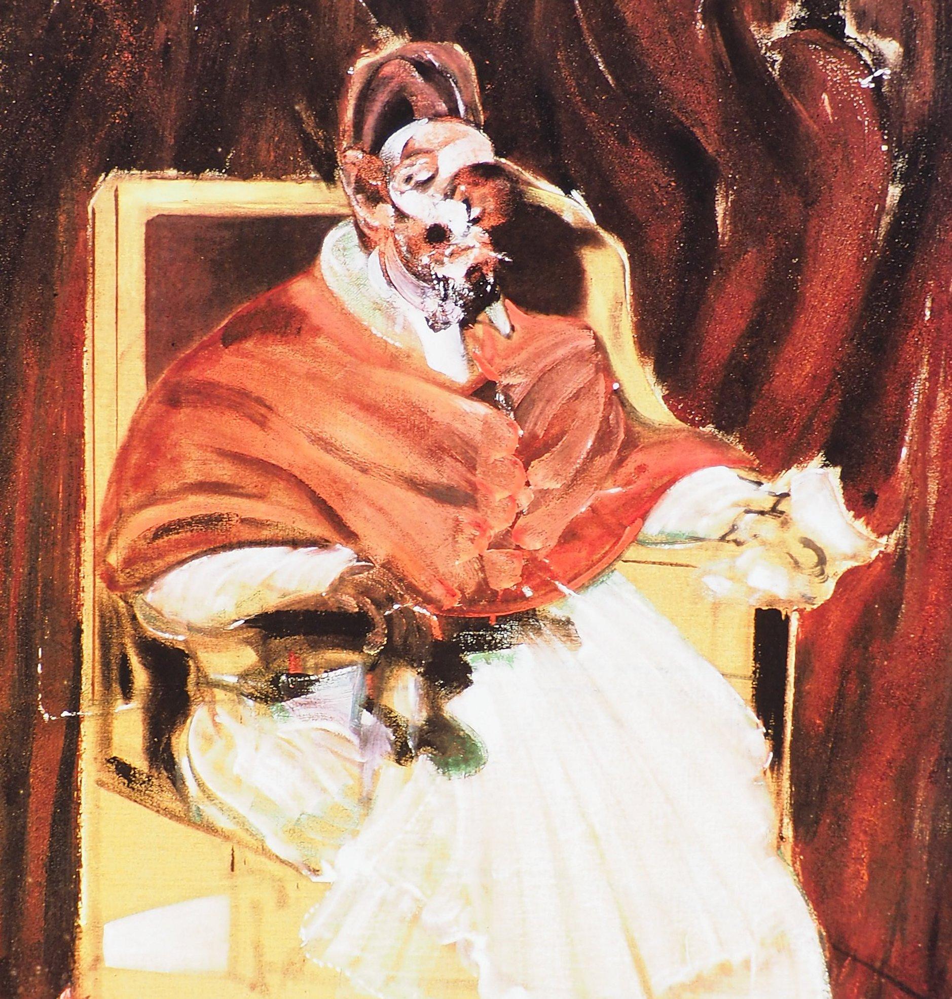 „The Pope“ – Vintage-Poster  (Braun), Figurative Print, von Francis Bacon