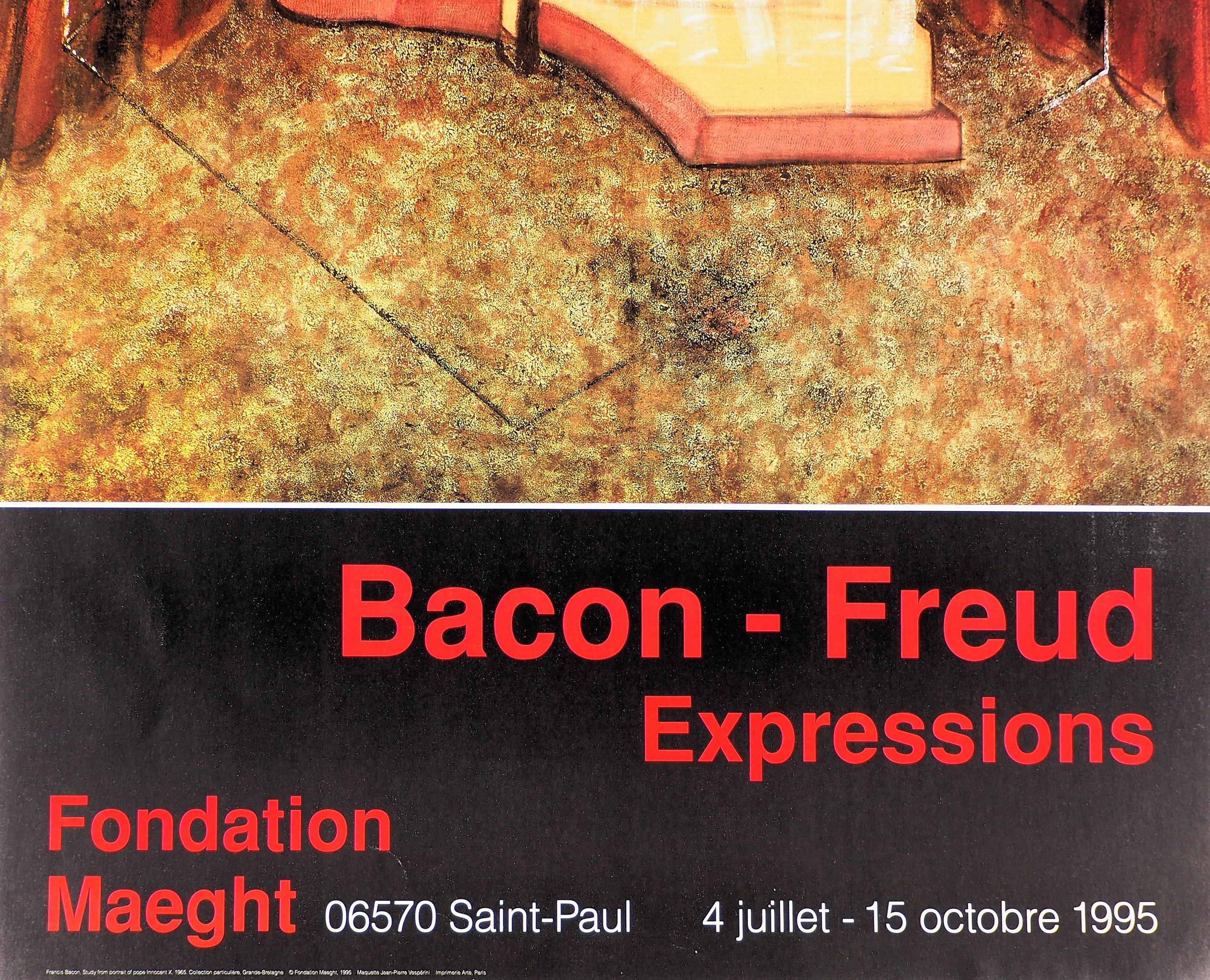 (Nach) Francis Bacon
Der Papst, 1995

Original-Plakat (hohe Qualität im Offsetdruck)
Auf schwerem Papier 86 x 50 cm (ca. 34 x 20 Zoll)
Herausgegeben von Maeght für die Ausstellung 