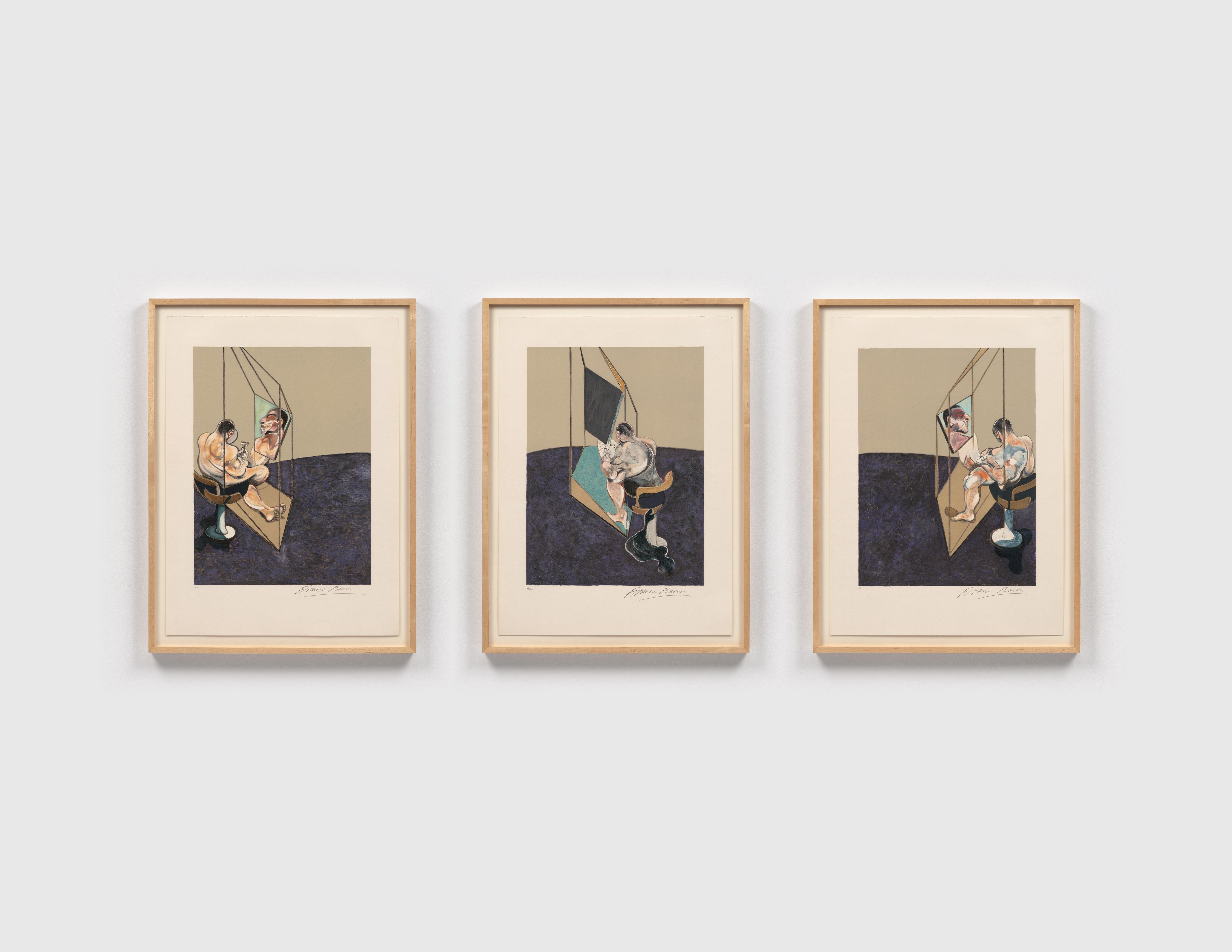 Francis Bacon Abstract Print - Three Studies of the Male Back 1970