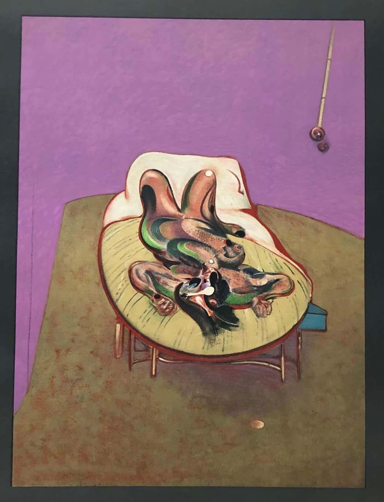 Francis Bacon Paris, 1967
Vintage Francis Bacon exhibition poster circa late 1960s published on the occasion of: Francis Bacon at the Galerie Maeght 13 rue de Teheran 1967.

Offset lithograph.
Dimensions: 27.25 x 17.75 inches.
Minor signs of
