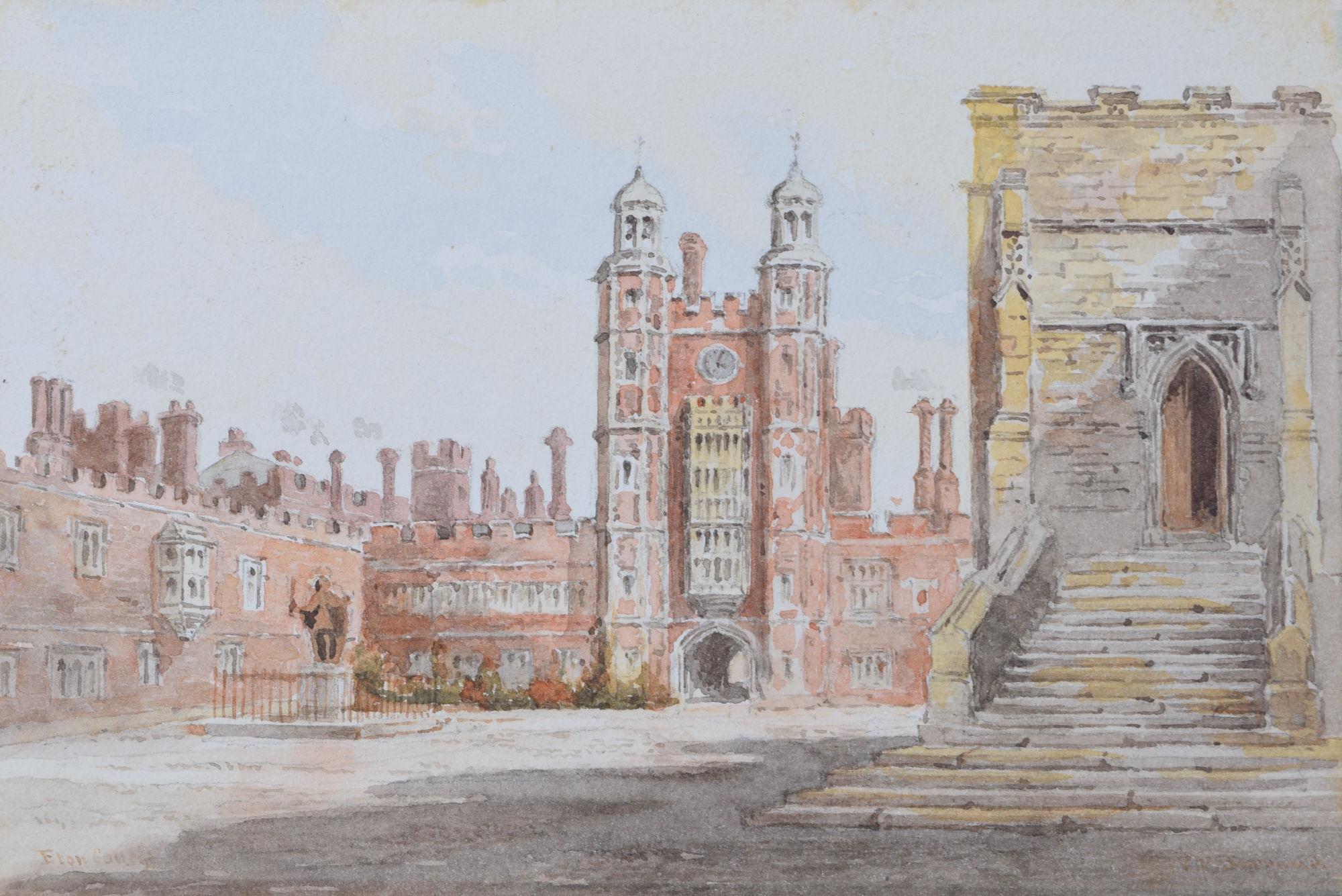 Eton College watercolour - Painting by Francis Barraud