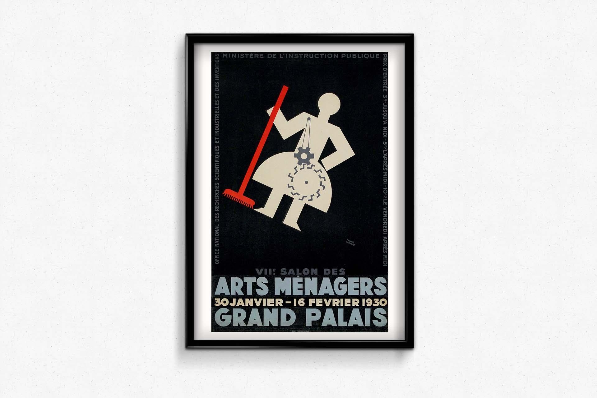 1930 original poster by Francis Bernard for the VIIe Salon des Arts Ménagers For Sale 1
