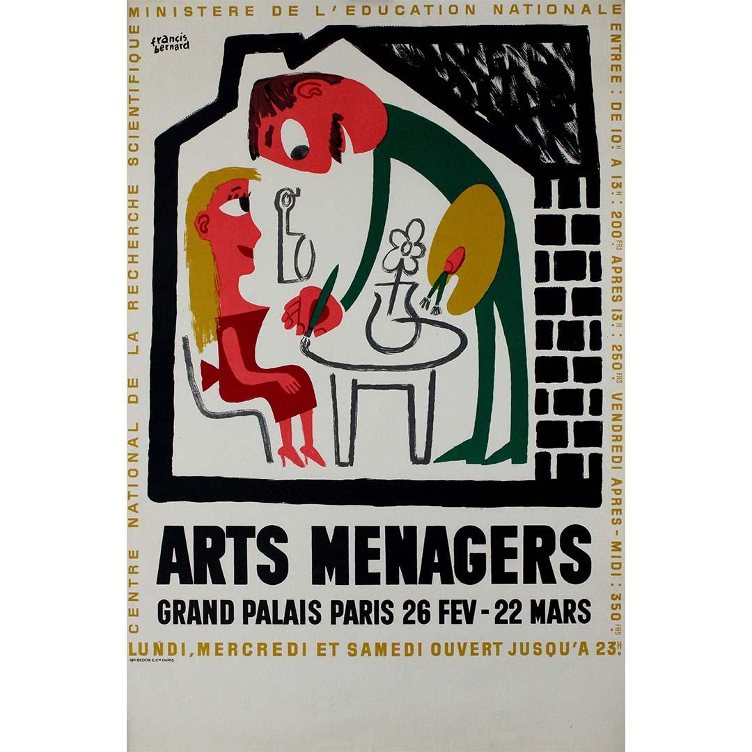 Circa 1950 original poster by Francis Bernard for the Arts Ménagers Grand Palais