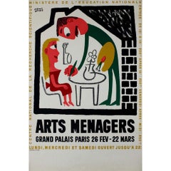 Vintage Circa 1950 original poster by Francis Bernard for the Arts Ménagers Grand Palais