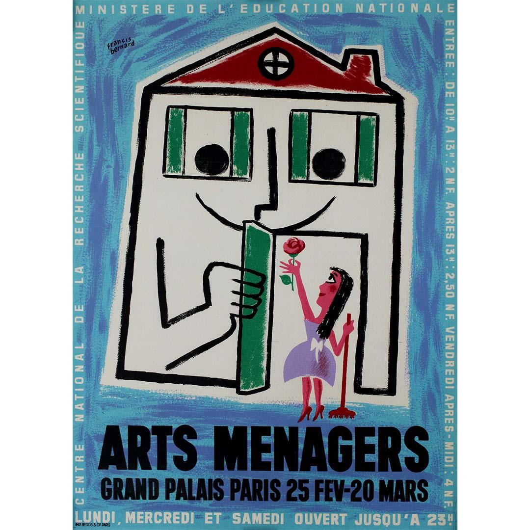 Circa 1950 original poster by Francis Bernard for the Arts Ménagers Grand Palais
